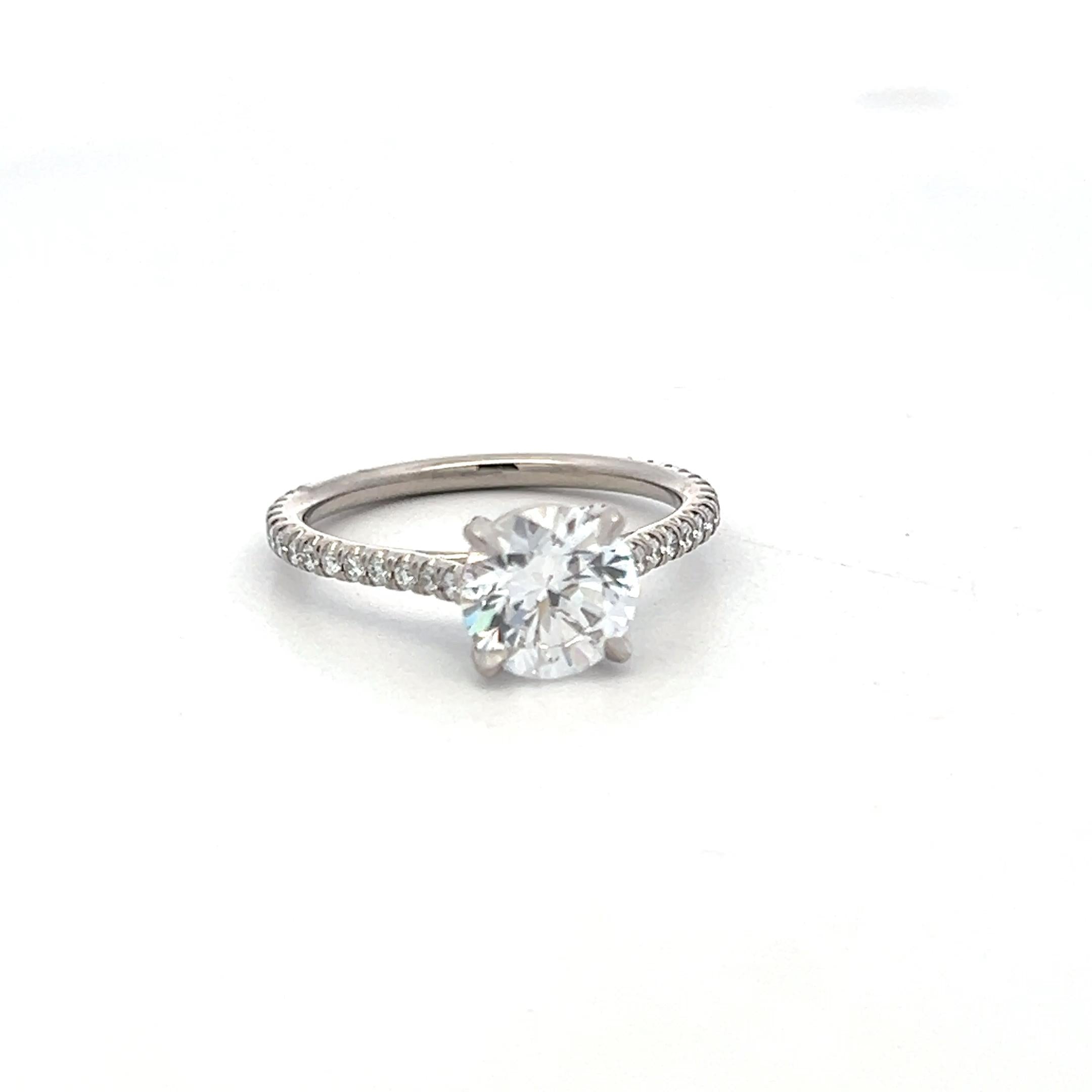 Palladium Engagement Ring with 1ct Lab-Grown  and 0.22ct Natural Diamonds