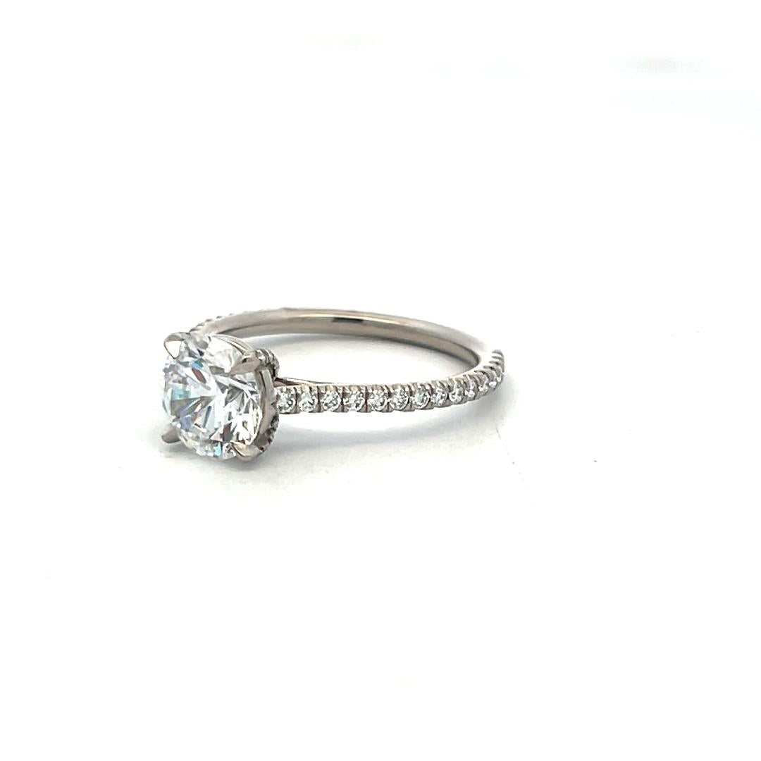 Palladium Engagement Ring with 1ct Lab-Grown  and 0.22ct Natural Diamonds