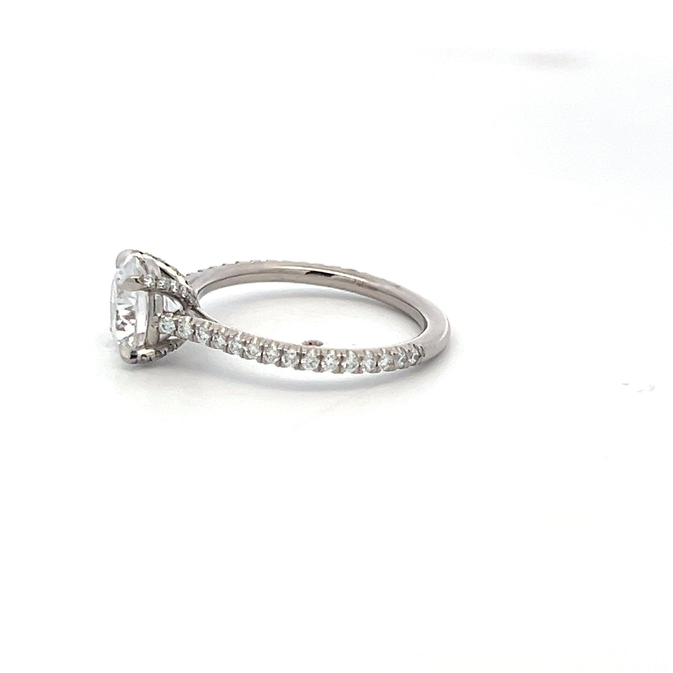 Palladium Engagement Ring with 1ct Lab-Grown  and 0.22ct Natural Diamonds