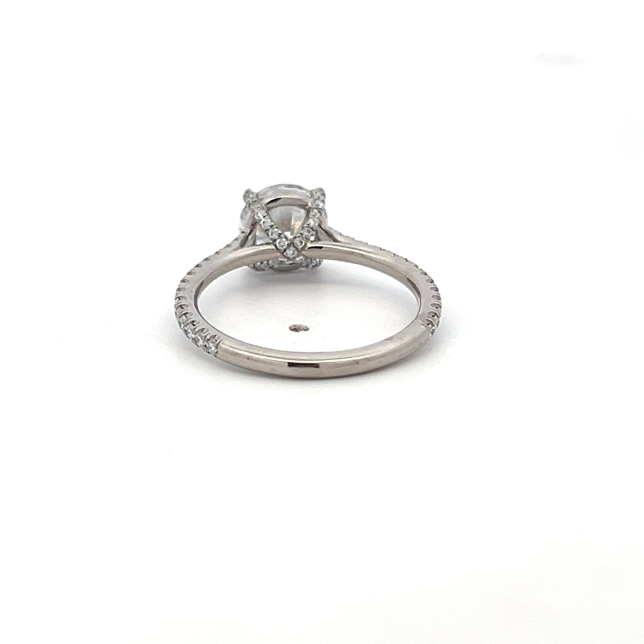 Palladium Engagement Ring with 1ct Lab-Grown  and 0.22ct Natural Diamonds