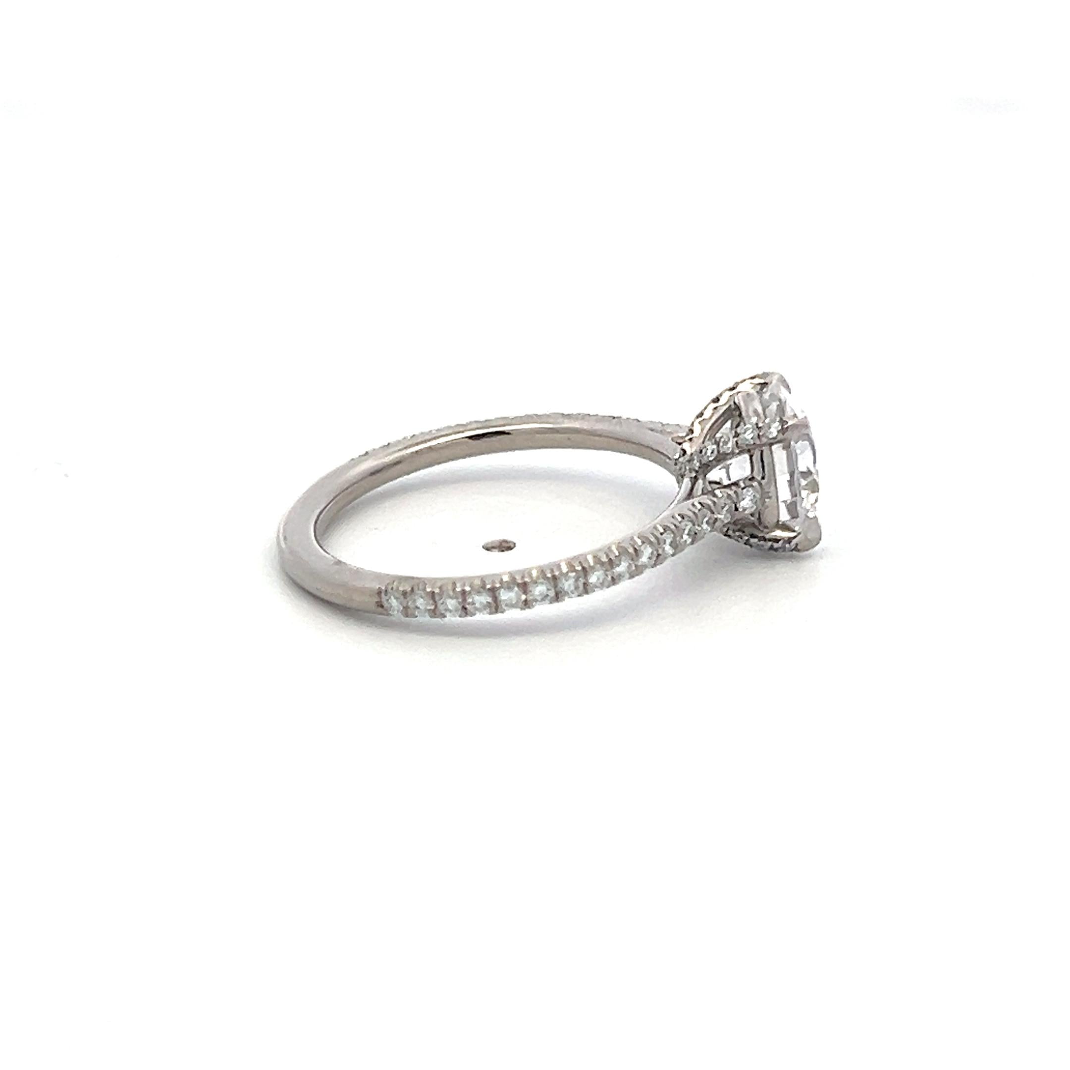 Palladium Engagement Ring with 1ct Lab-Grown  and 0.22ct Natural Diamonds