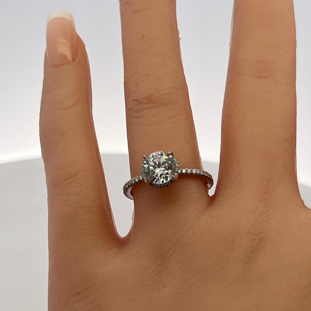 White Palladium Engagement Ring with 1ct Lab-Grown and 0.27ct Natural Diamonds