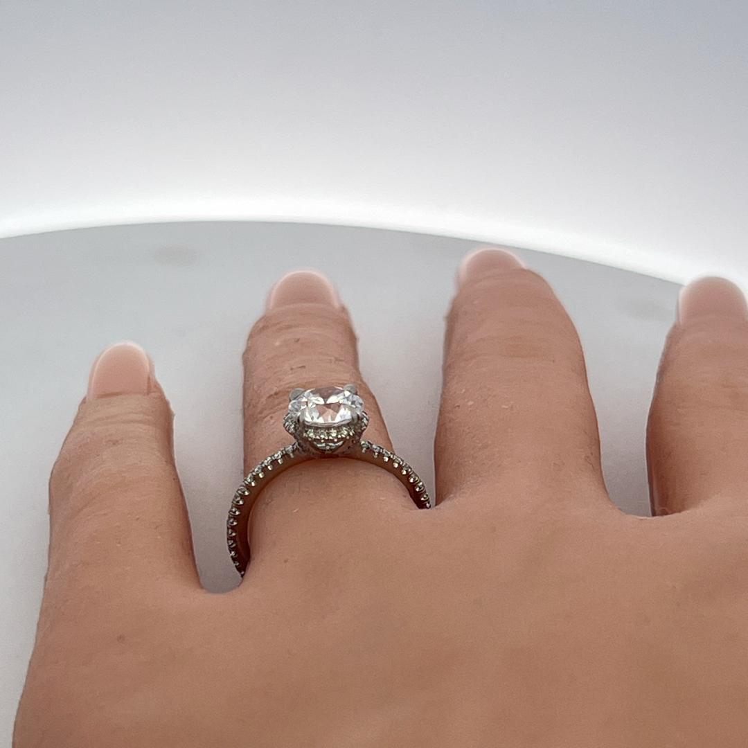 White Palladium Engagement Ring with 1ct Lab-Grown and 0.27ct Natural Diamonds