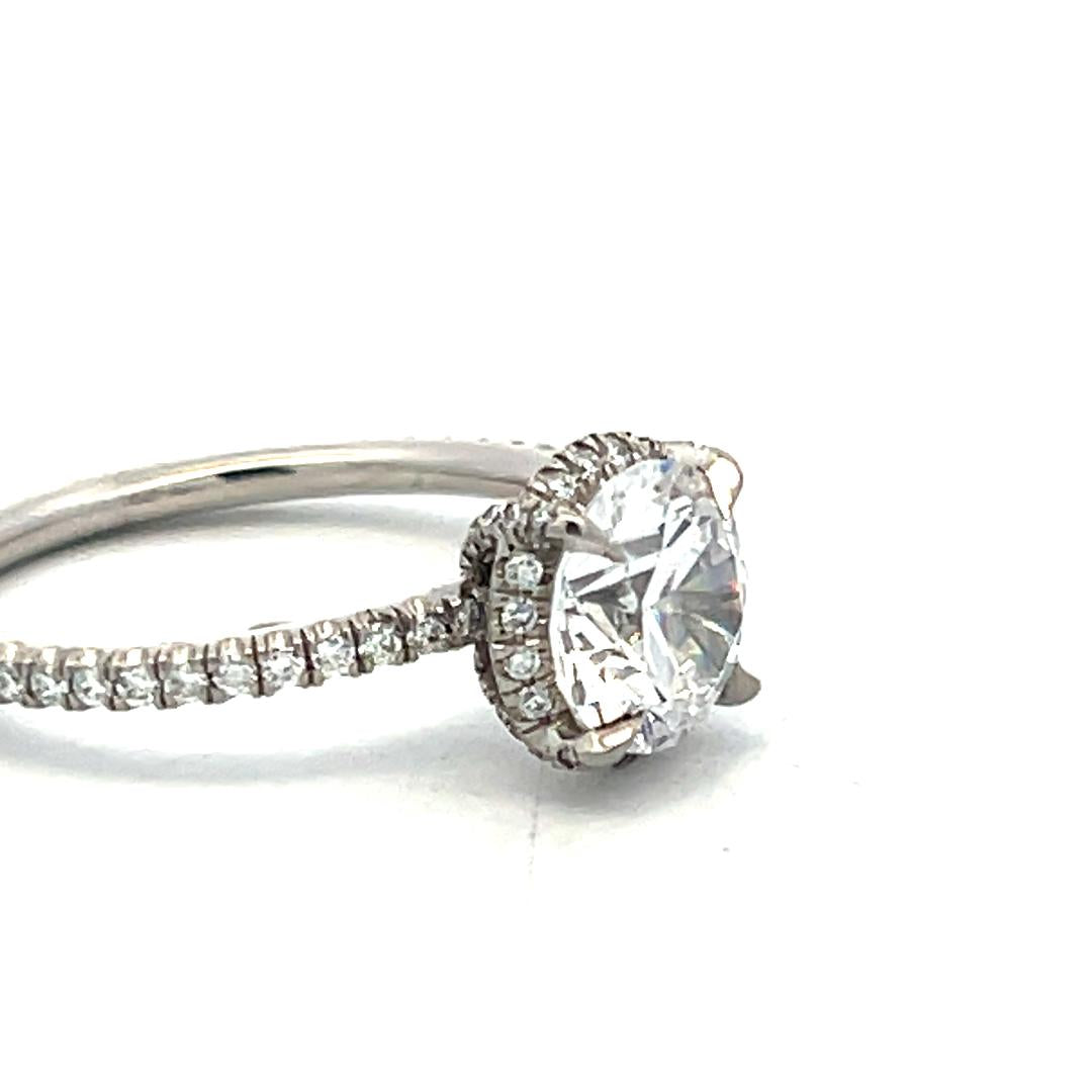 White Palladium Engagement Ring with 1ct Lab-Grown and 0.27ct Natural Diamonds