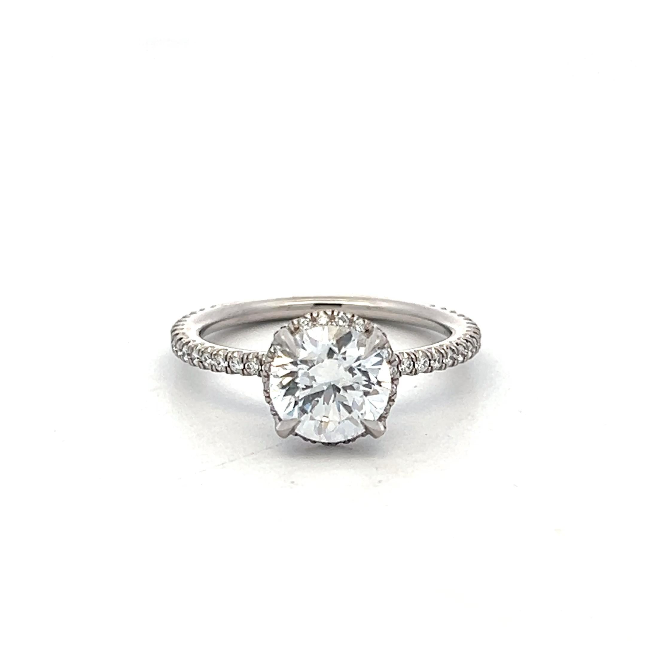 White Palladium Engagement Ring with 1ct Lab-Grown and 0.27ct Natural Diamonds