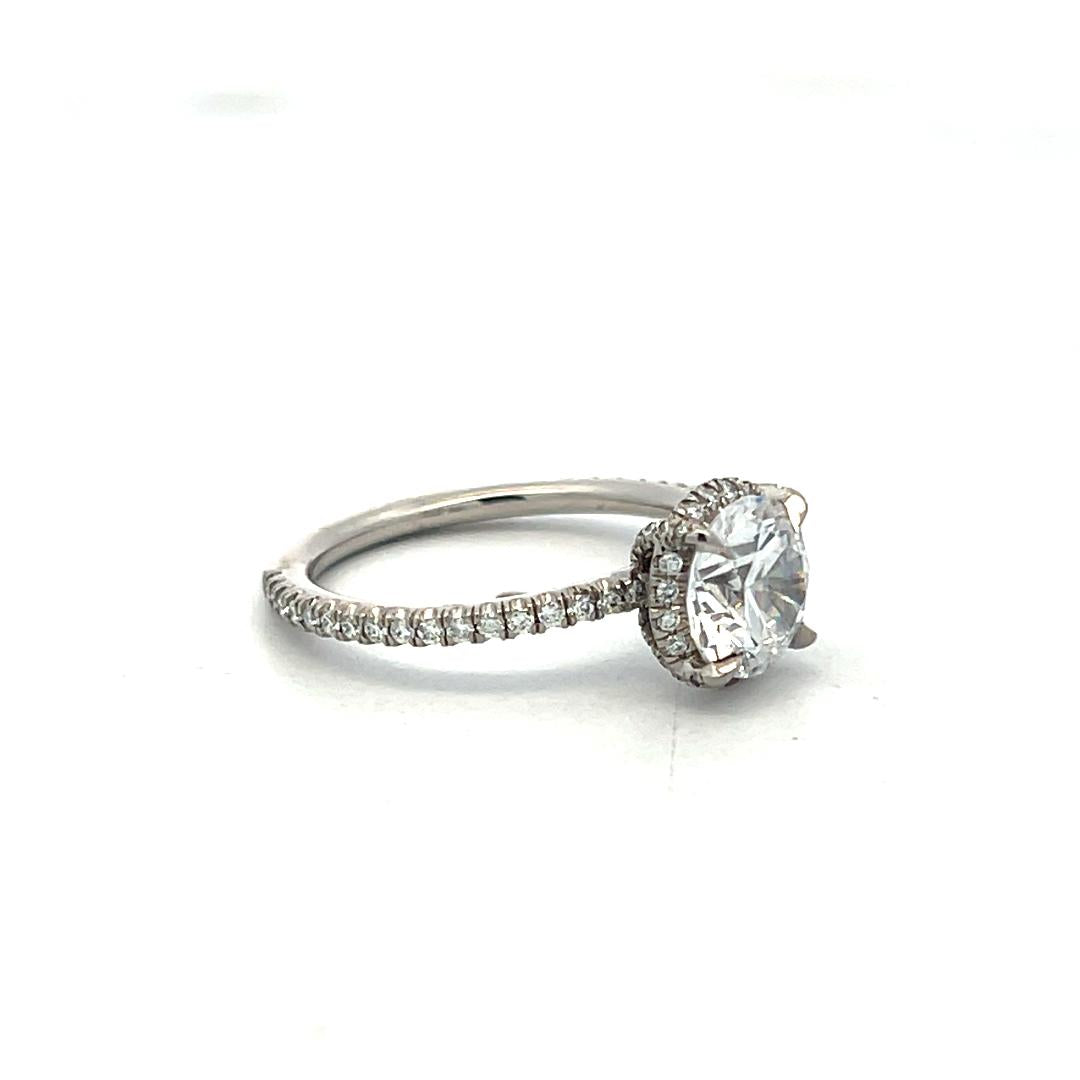 White Palladium Engagement Ring with 1ct Lab-Grown and 0.27ct Natural Diamonds