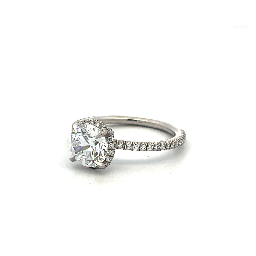 White Palladium Engagement Ring with 1ct Lab-Grown and 0.27ct Natural Diamonds