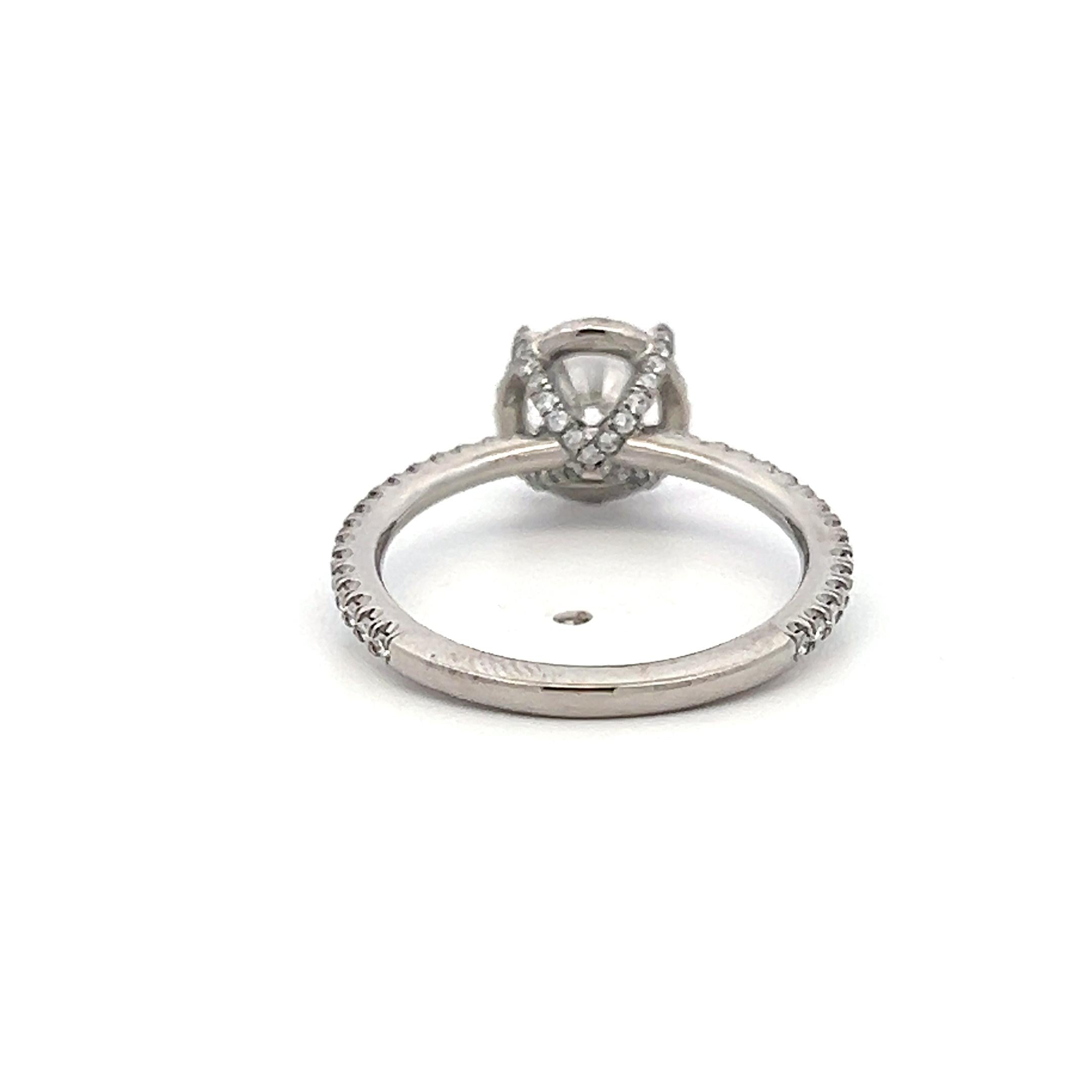 White Palladium Engagement Ring with 1ct Lab-Grown and 0.27ct Natural Diamonds
