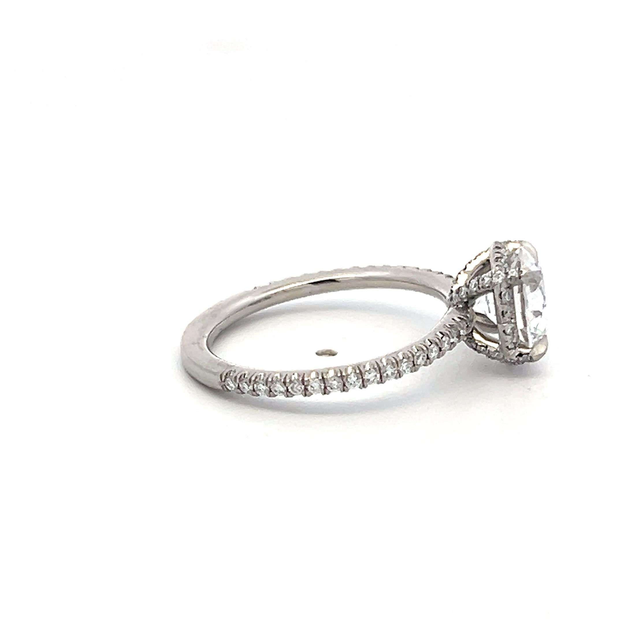White Palladium Engagement Ring with 1ct Lab-Grown and 0.27ct Natural Diamonds