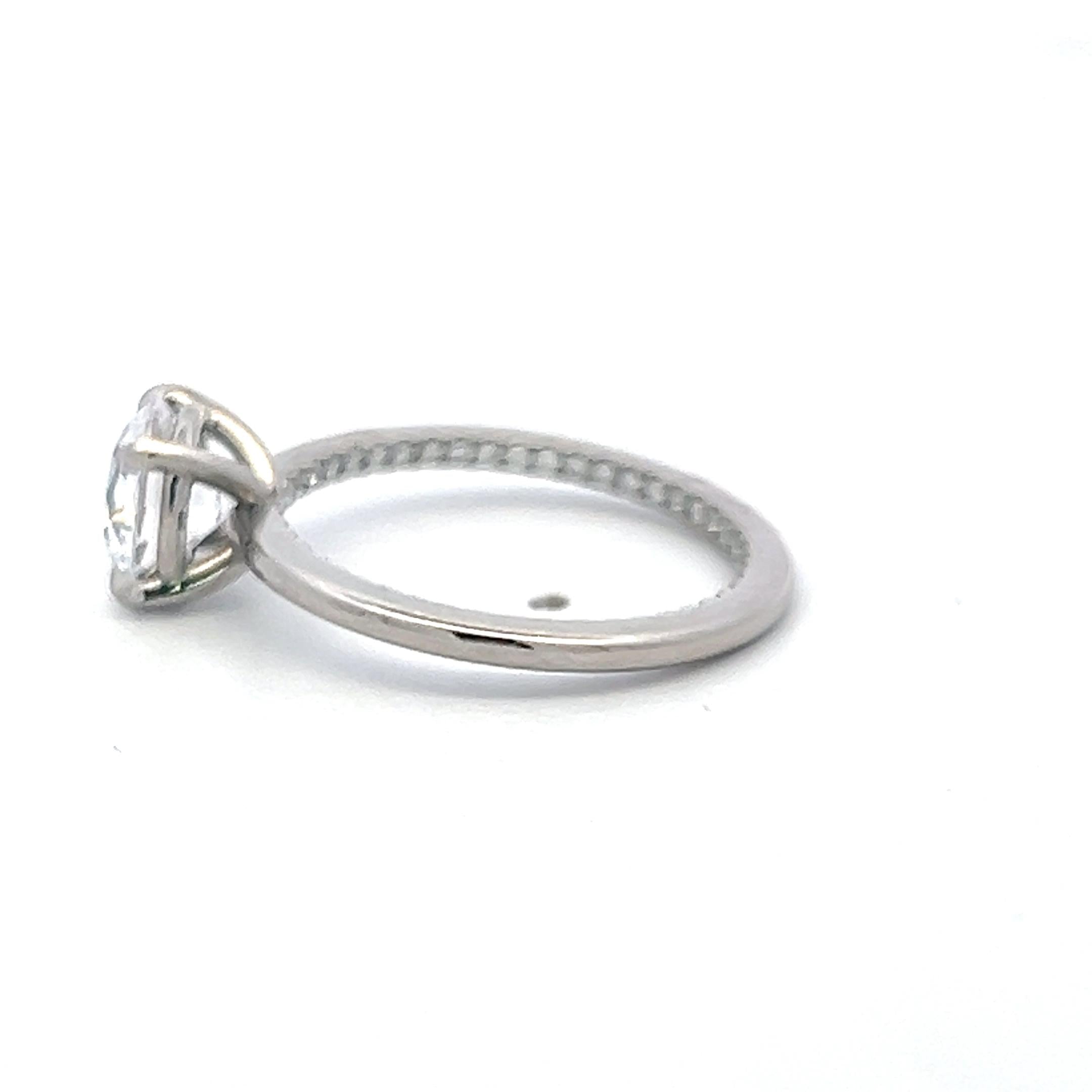 Palladium Engagement Ring with 0.19ct Round Natural 1.5 Ct Lab-Grown Diamond