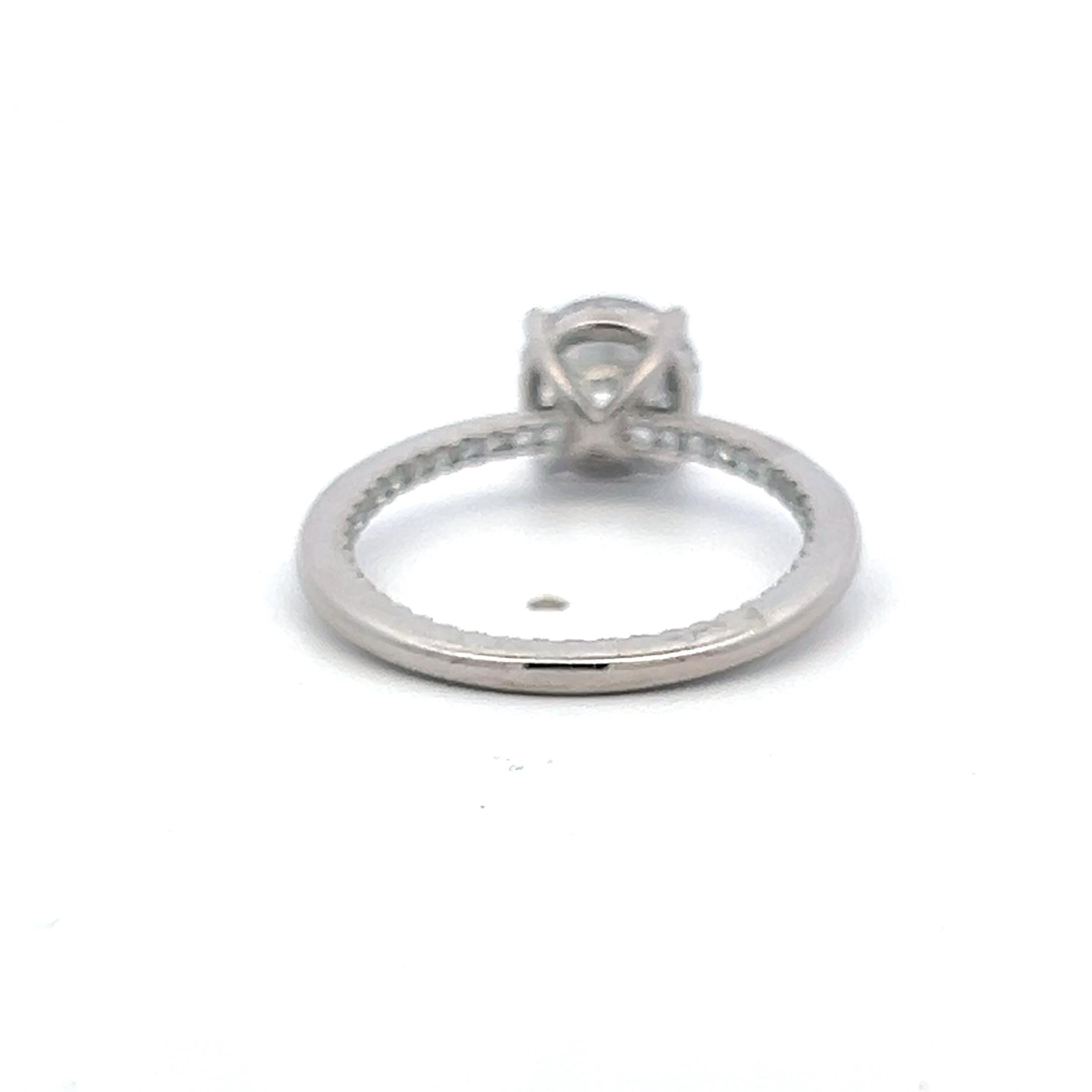 Palladium Engagement Ring with 0.19ct Round Natural 1.5 Ct Lab-Grown Diamond