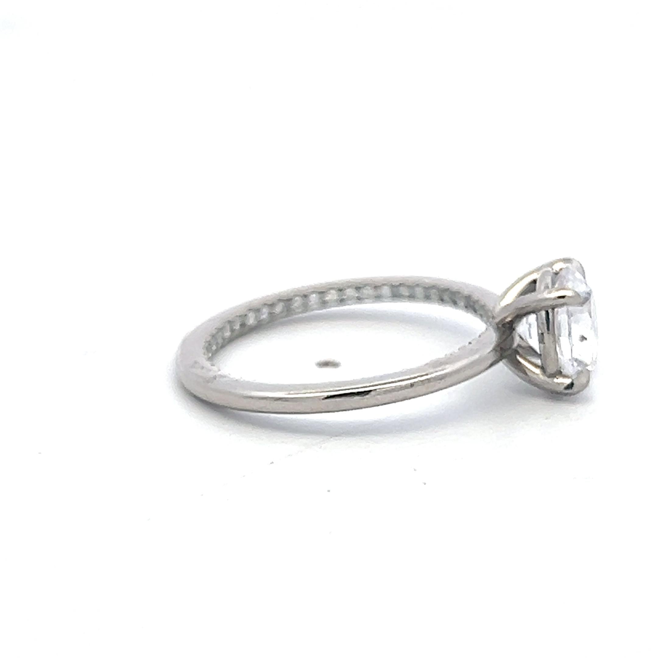 Palladium Engagement Ring with 0.19ct Round Natural 1.5 Ct Lab-Grown Diamond