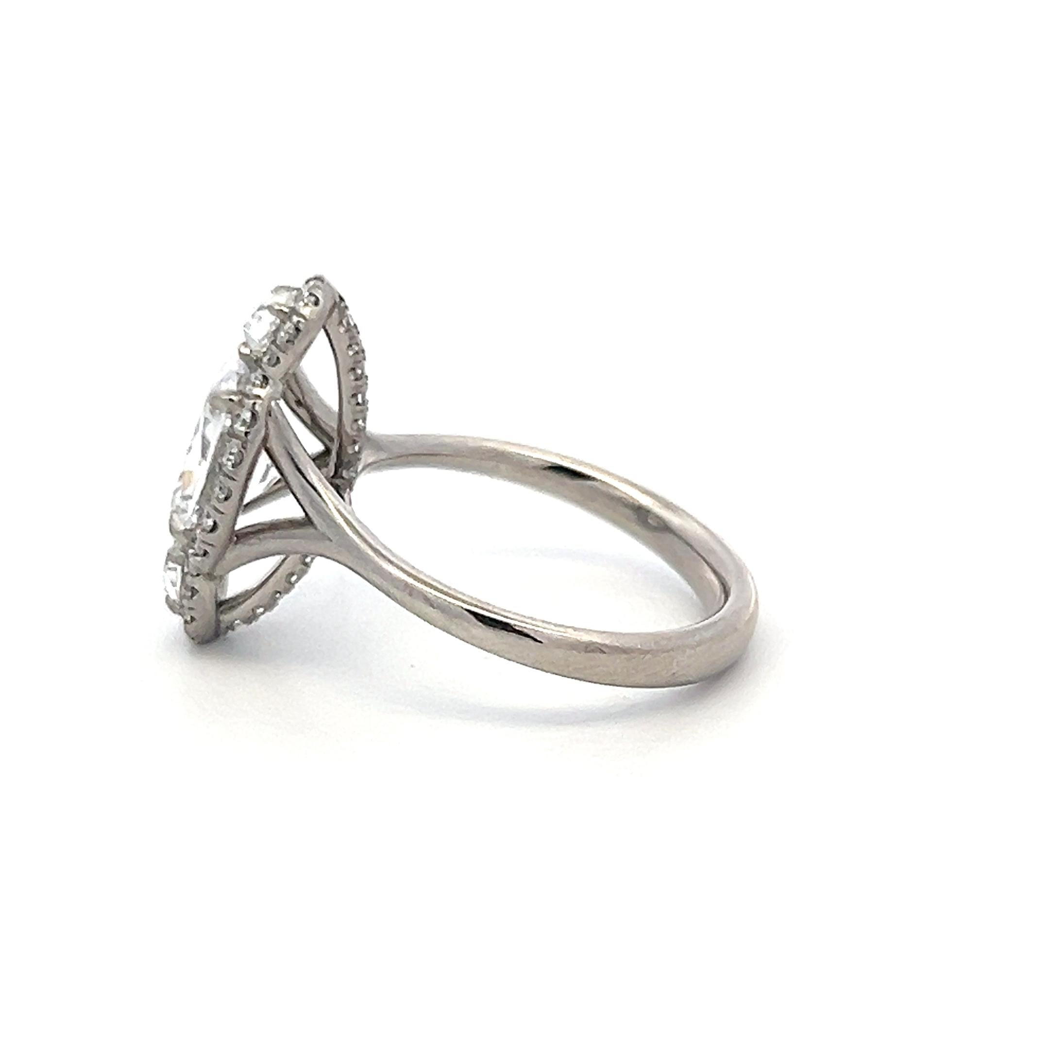 White Palladium Engagement Ring with 2.6ct Lab-Grown and 0.36ct Natural Diamonds