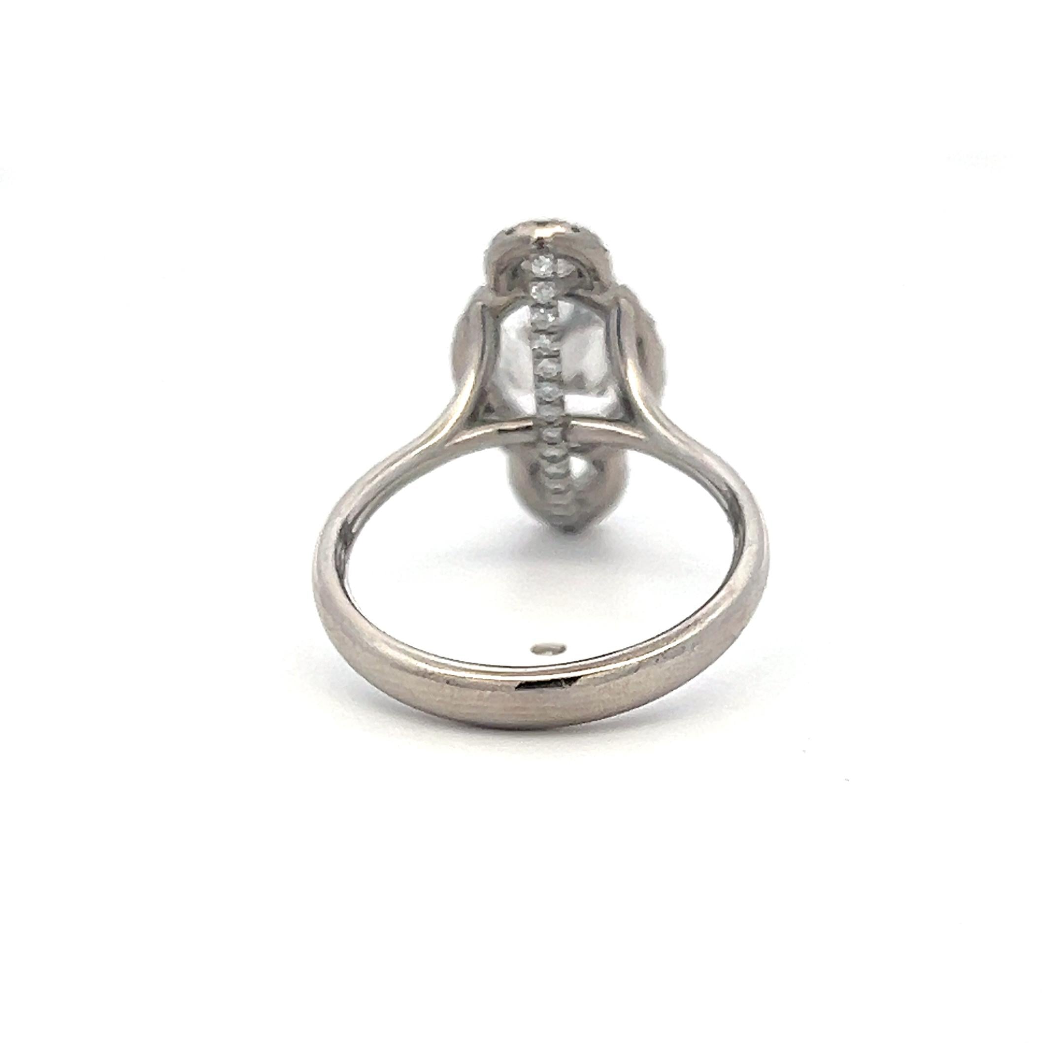 White Palladium Engagement Ring with 2.6ct Lab-Grown and 0.36ct Natural Diamonds