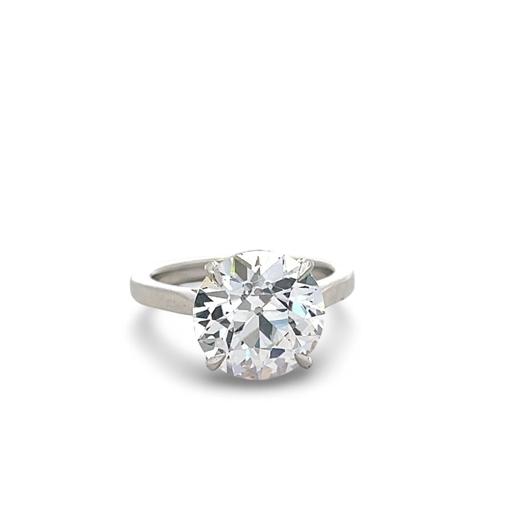 Platinum Engagement Ring with 5ct Lab-Grown and 0.07ct Natural Diamonds