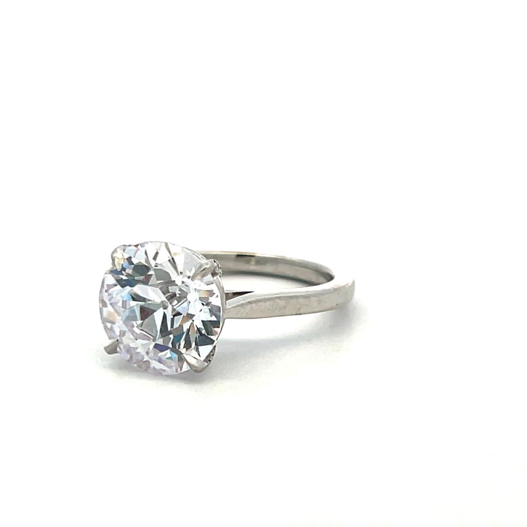 Platinum Engagement Ring with 5ct Lab-Grown and 0.07ct Natural Diamonds