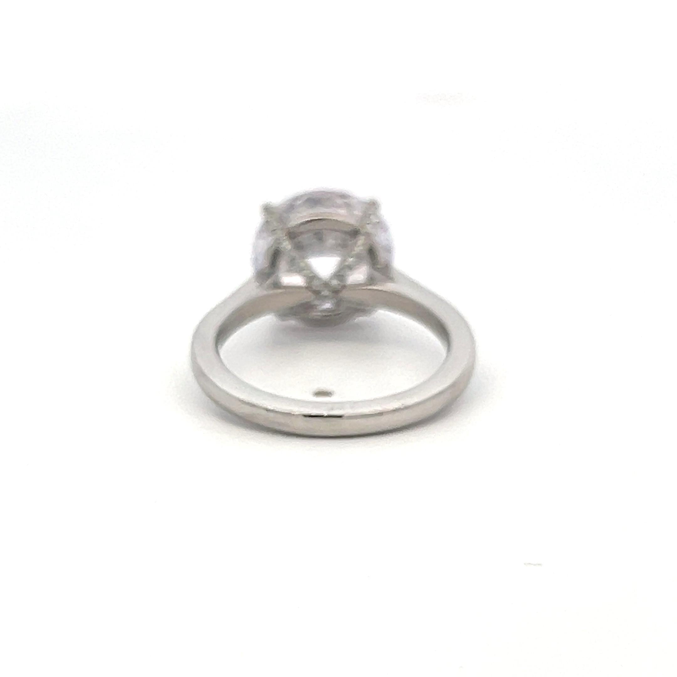 Platinum Engagement Ring with 5ct Lab-Grown and 0.07ct Natural Diamonds