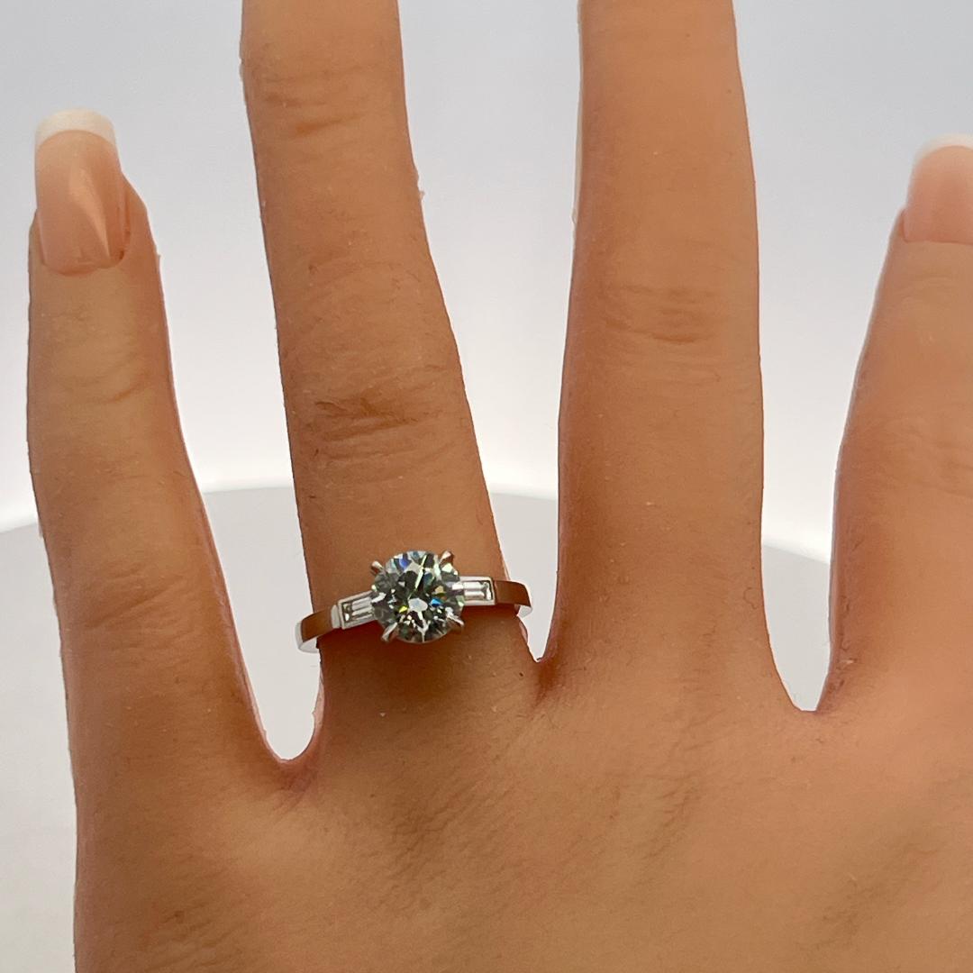 Platinum Engagement Ring with 1.5ct Lab-Grown and 0.25ct Natural Diamonds