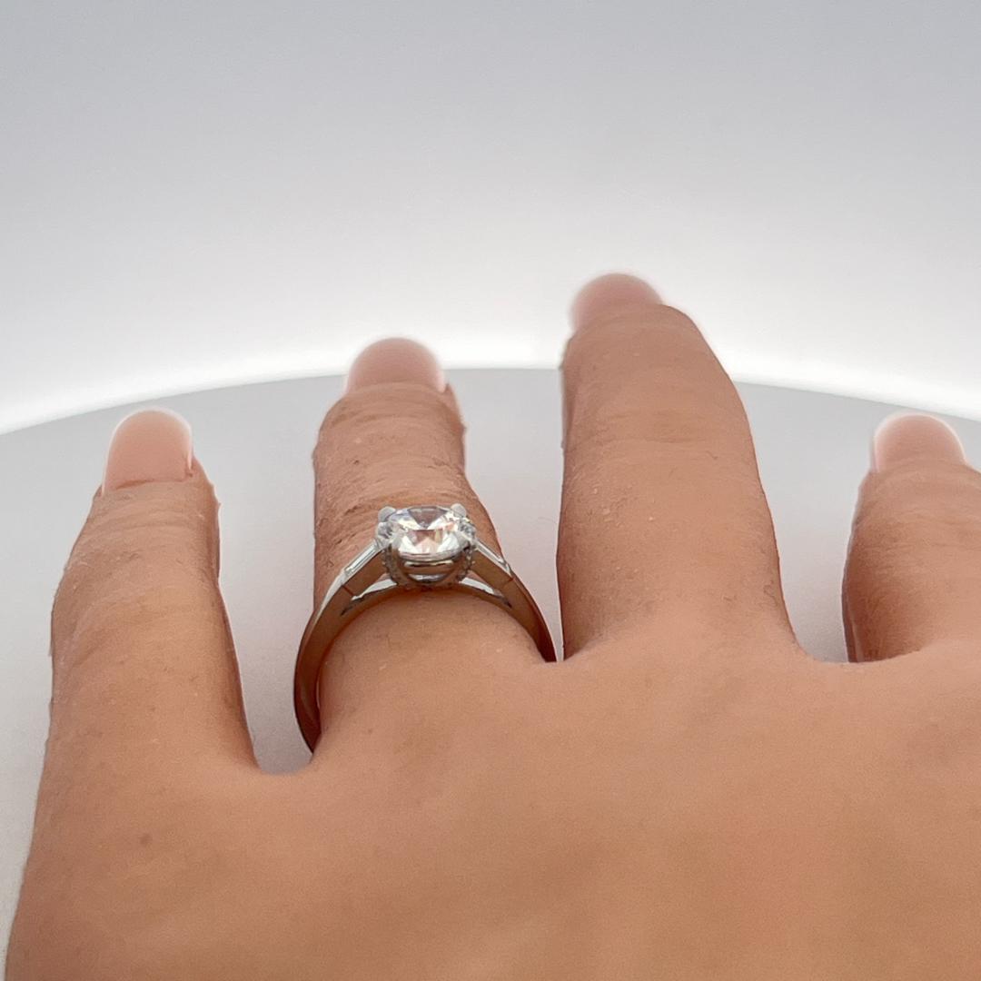 Platinum Engagement Ring with 1.5ct Lab-Grown and 0.25ct Natural Diamonds