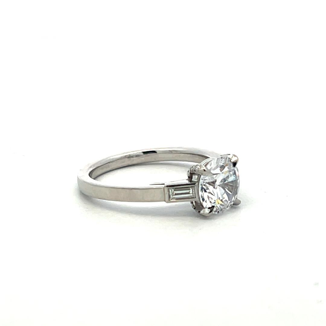 Platinum Engagement Ring with 1.5ct Lab-Grown and 0.25ct Natural Diamonds