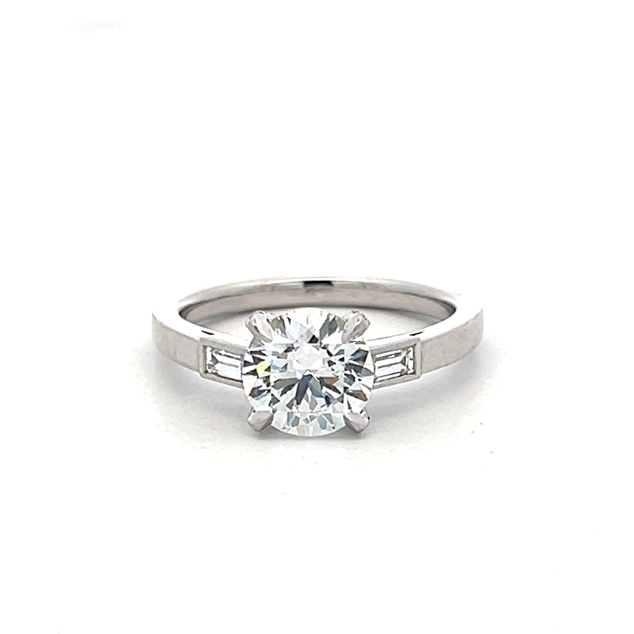 Platinum Engagement Ring with 1.5ct Lab-Grown and 0.25ct Natural Diamonds