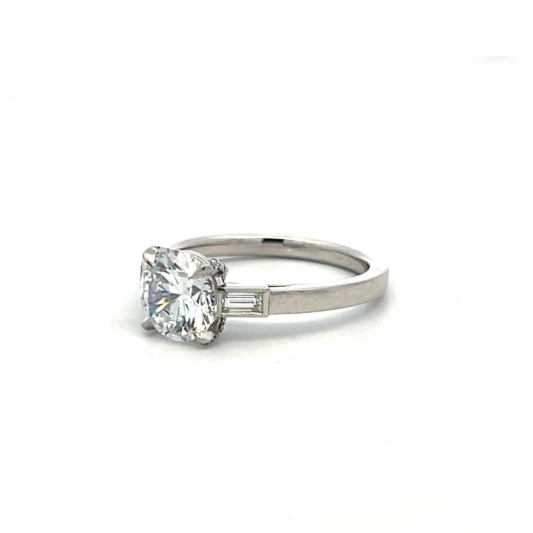 Platinum Engagement Ring with 1.5ct Lab-Grown and 0.25ct Natural Diamonds