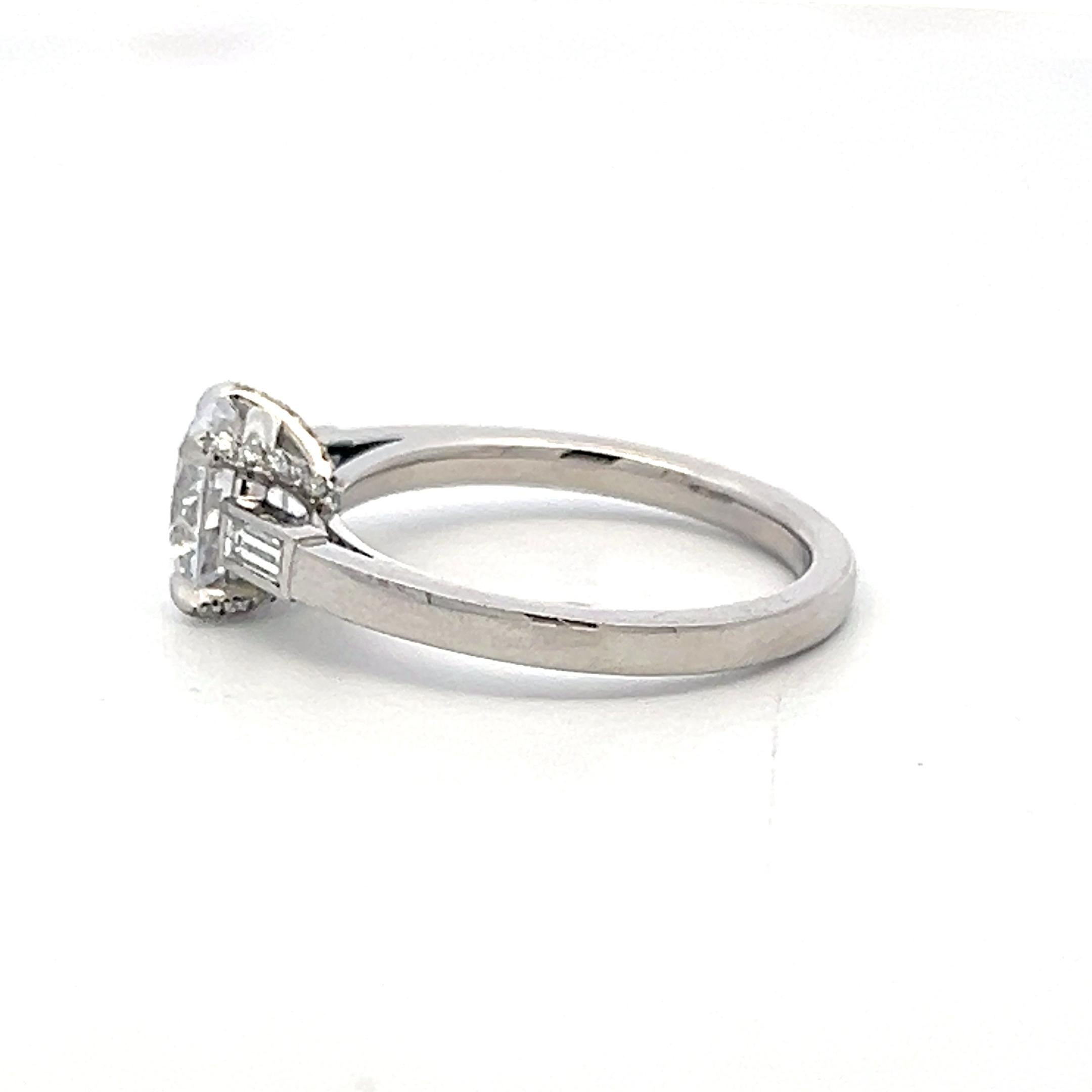 Platinum Engagement Ring with 1.5ct Lab-Grown and 0.25ct Natural Diamonds