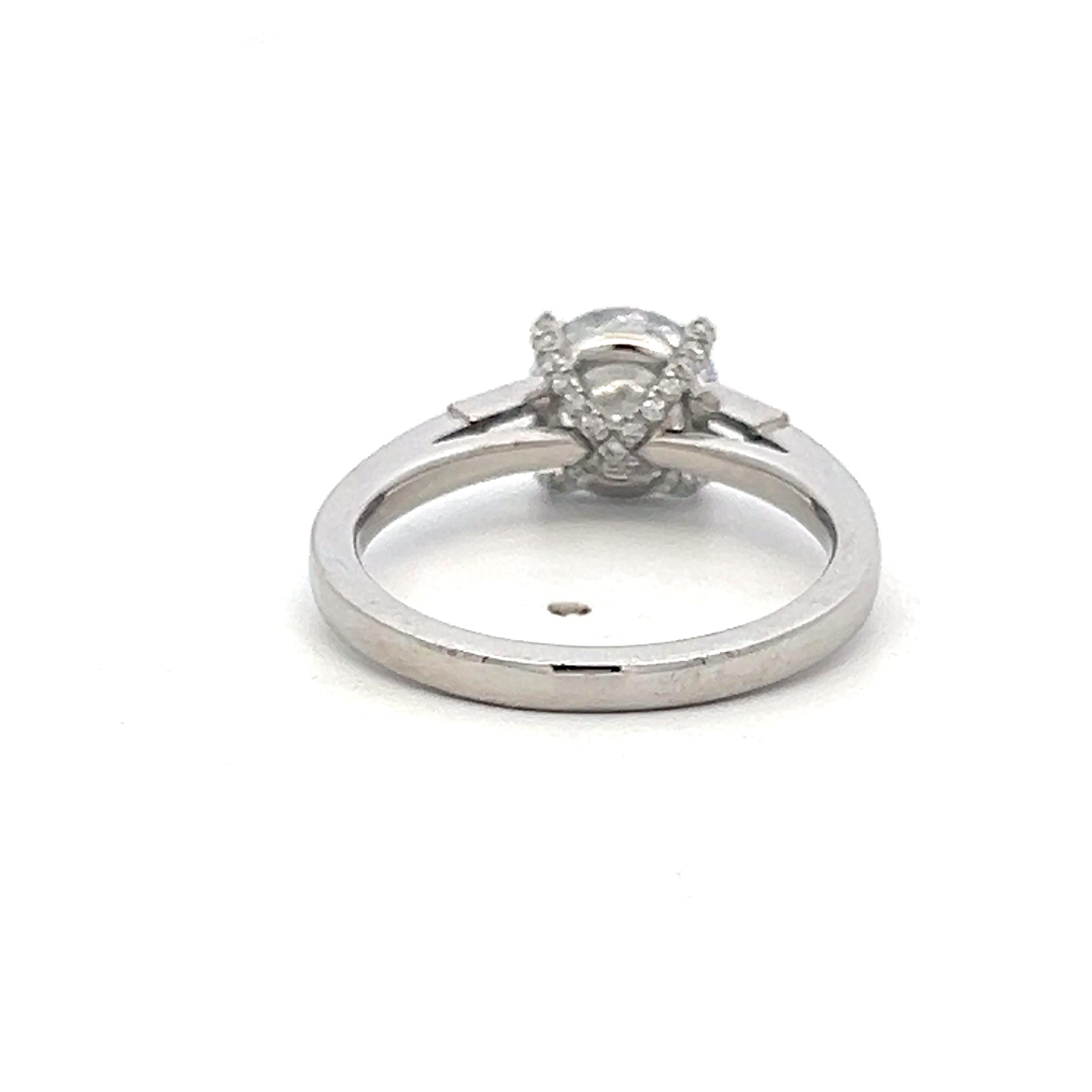 Platinum Engagement Ring with 1.5ct Lab-Grown and 0.25ct Natural Diamonds