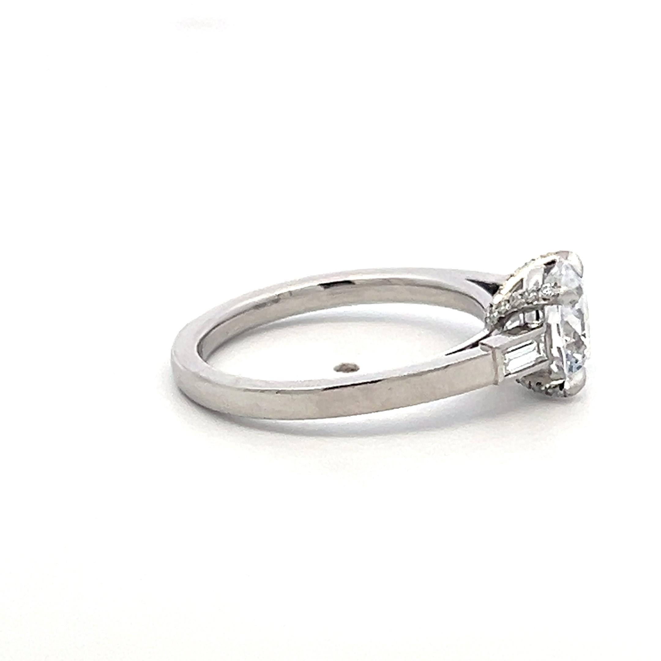 Platinum Engagement Ring with 1.5ct Lab-Grown and 0.25ct Natural Diamonds