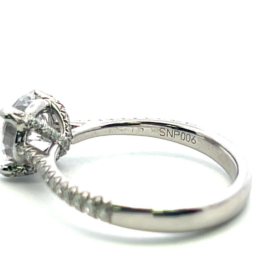 White Platinum Engagement Ring with 1.5ct Lab-Grown and 0.18ct Natural Diamonds
