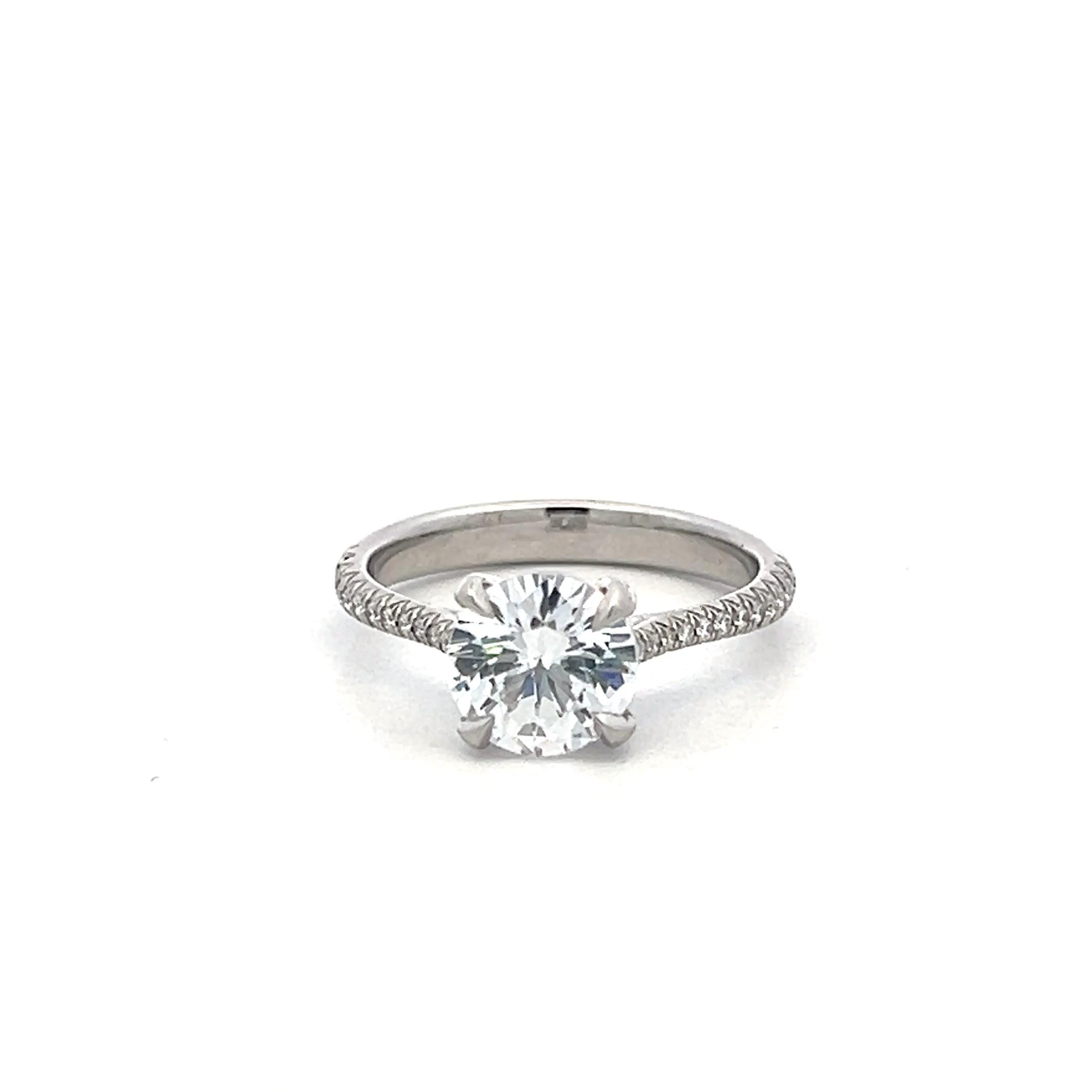 White Platinum Engagement Ring with 1.5ct Lab-Grown and 0.18ct Natural Diamonds