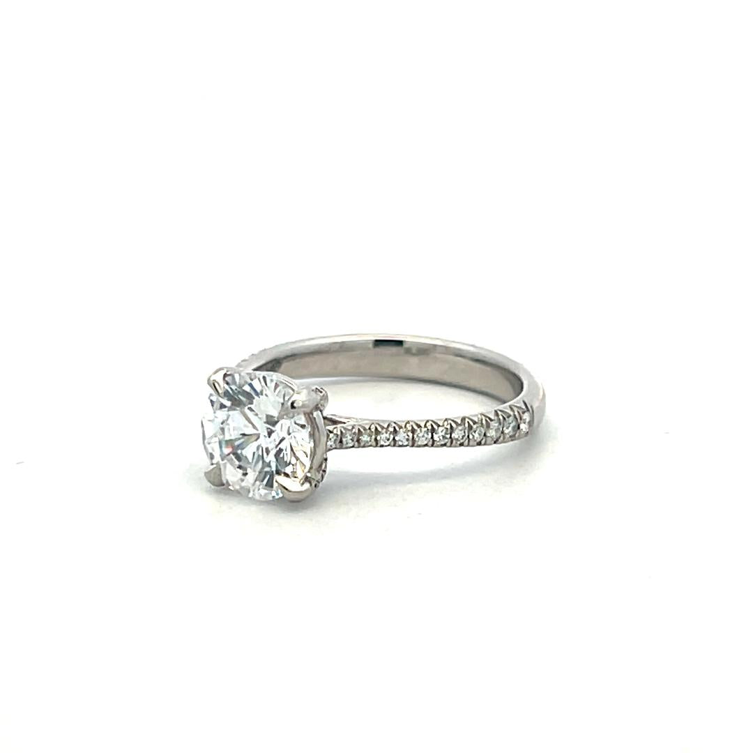 White Platinum Engagement Ring with 1.5ct Lab-Grown and 0.18ct Natural Diamonds