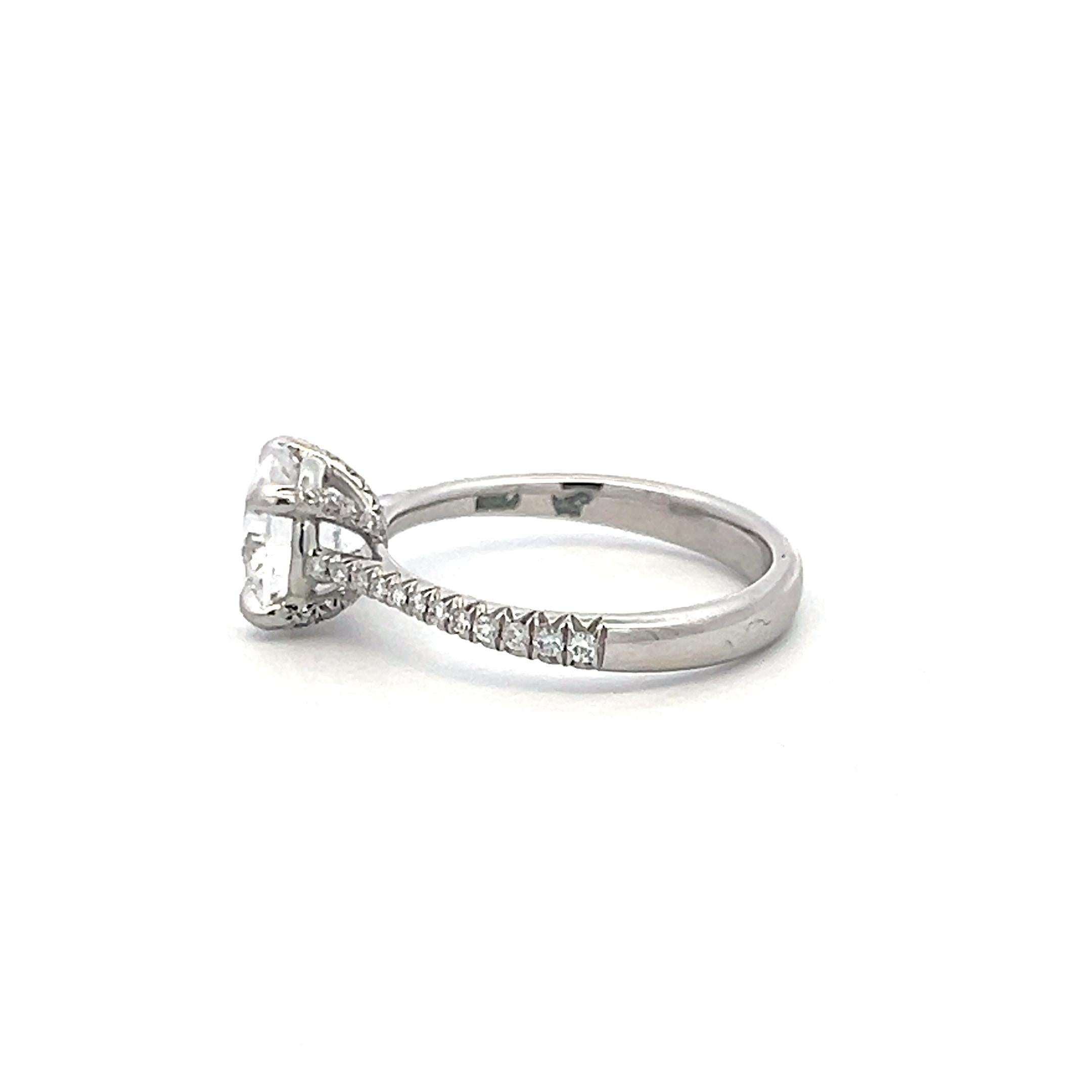 White Platinum Engagement Ring with 1.5ct Lab-Grown and 0.18ct Natural Diamonds