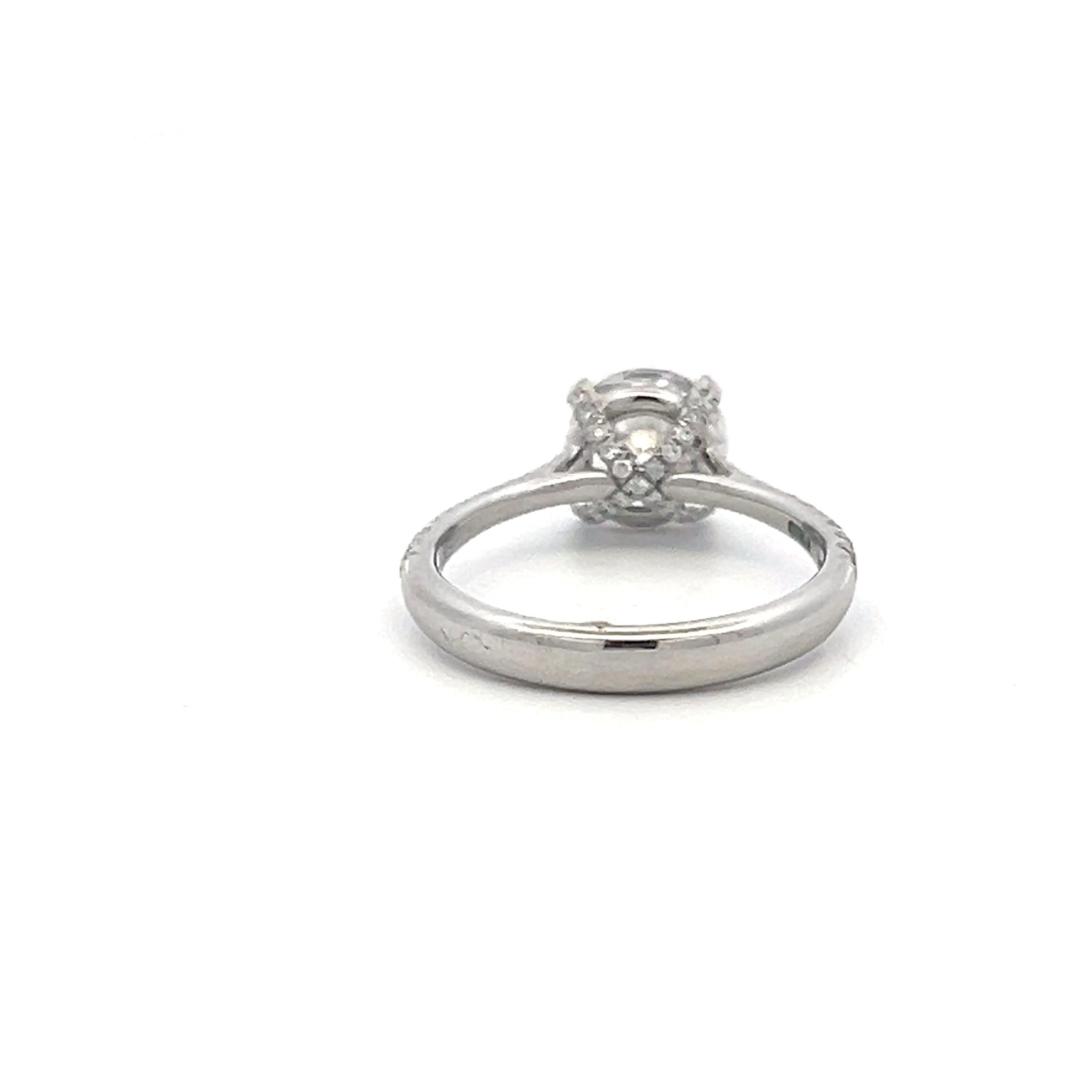 White Platinum Engagement Ring with 1.5ct Lab-Grown and 0.18ct Natural Diamonds