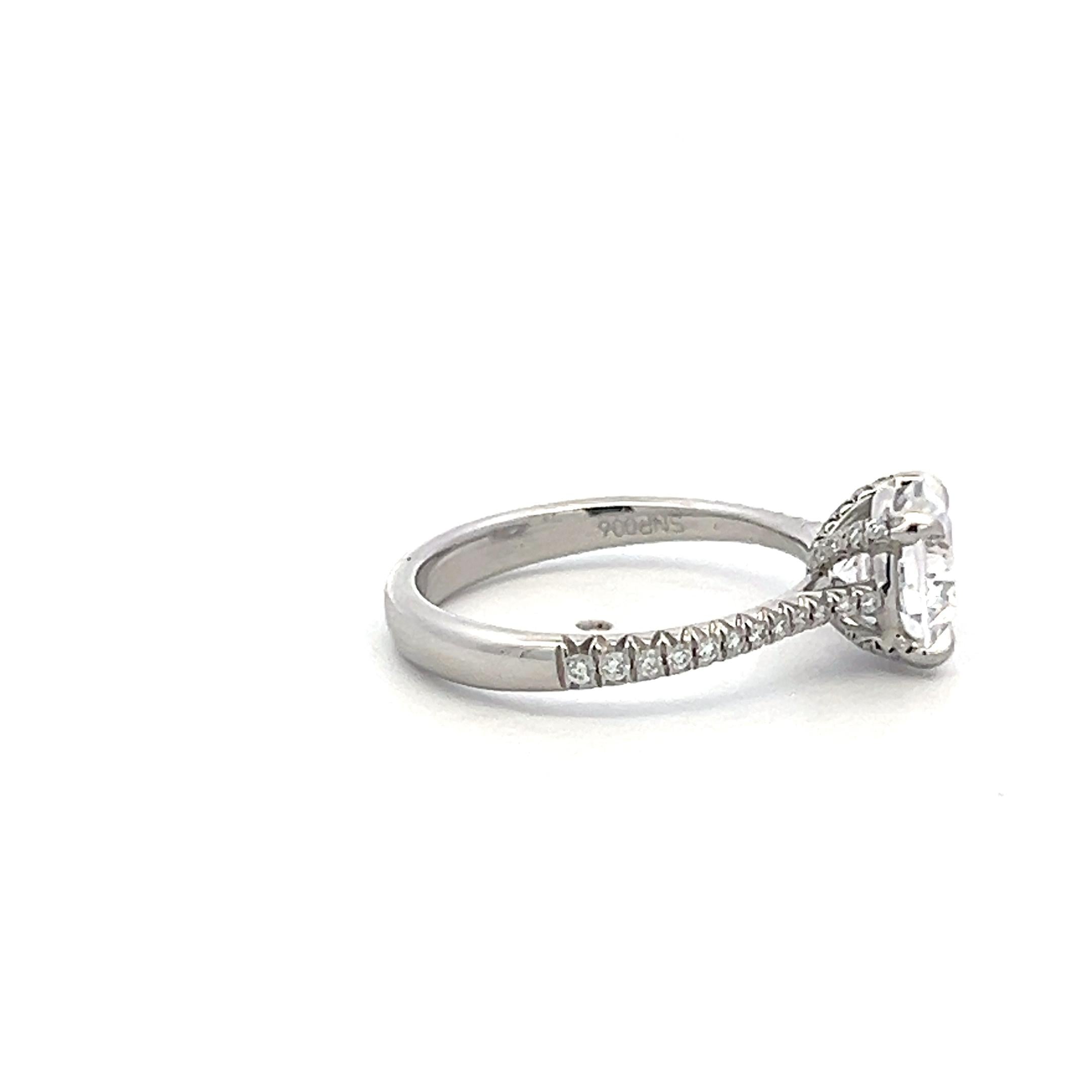 White Platinum Engagement Ring with 1.5ct Lab-Grown and 0.18ct Natural Diamonds