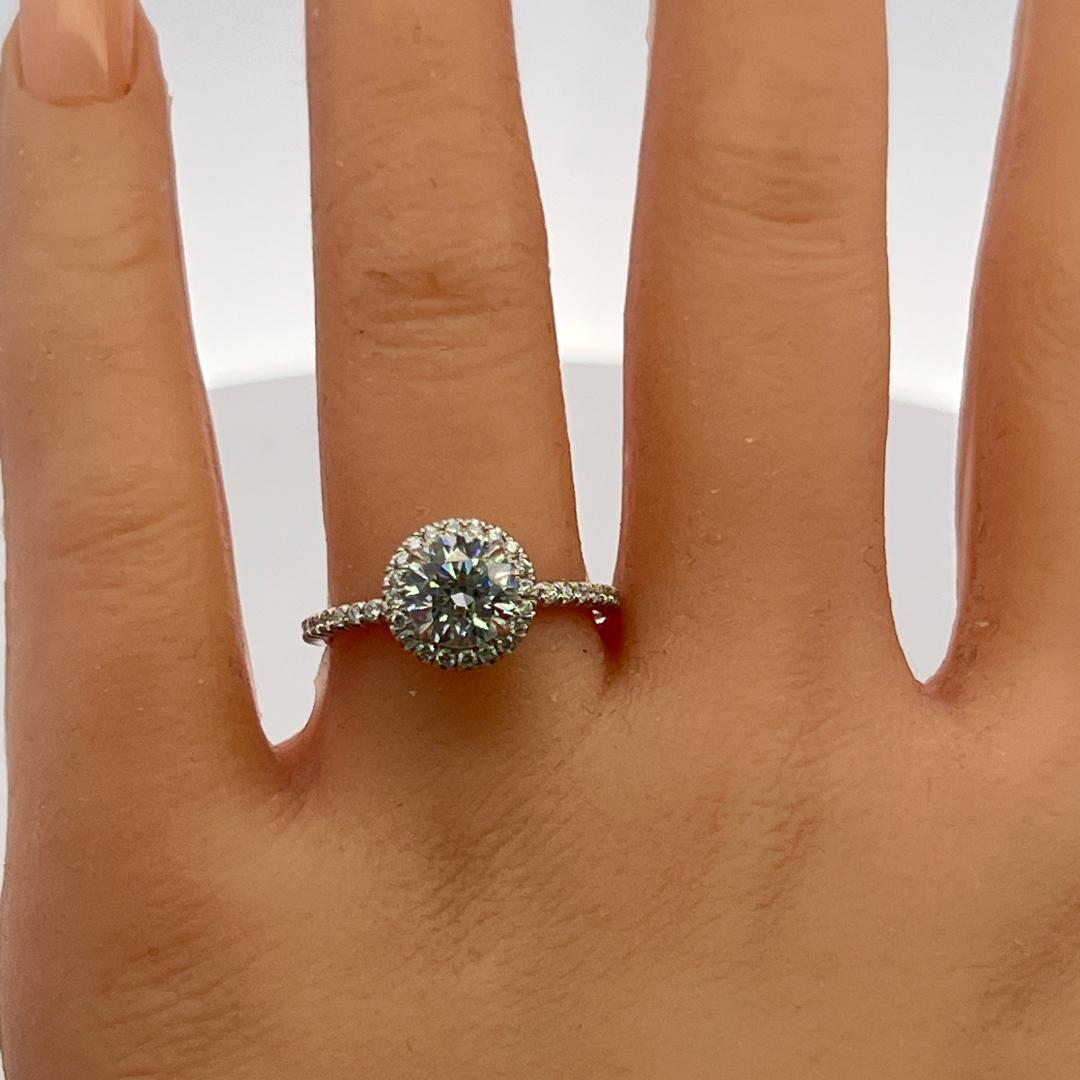 Platinum Engagement Ring with 1.3ct Lab-Grown and 0.3ct Natural Diamonds