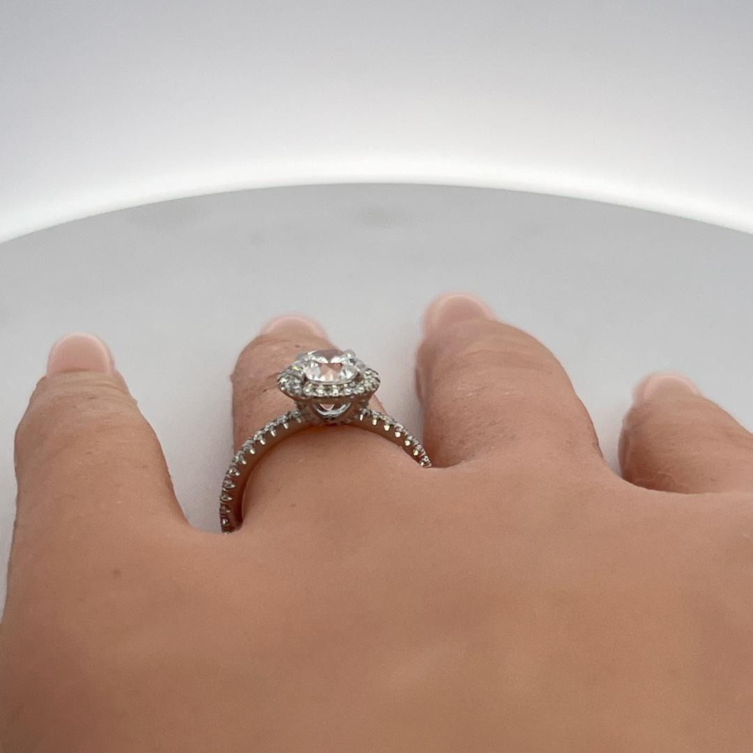 Platinum Engagement Ring with 1.3ct Lab-Grown and 0.3ct Natural Diamonds