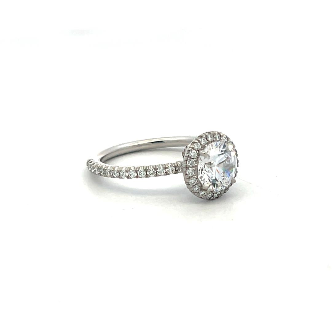 Platinum Engagement Ring with 1.3ct Lab-Grown and 0.3ct Natural Diamonds