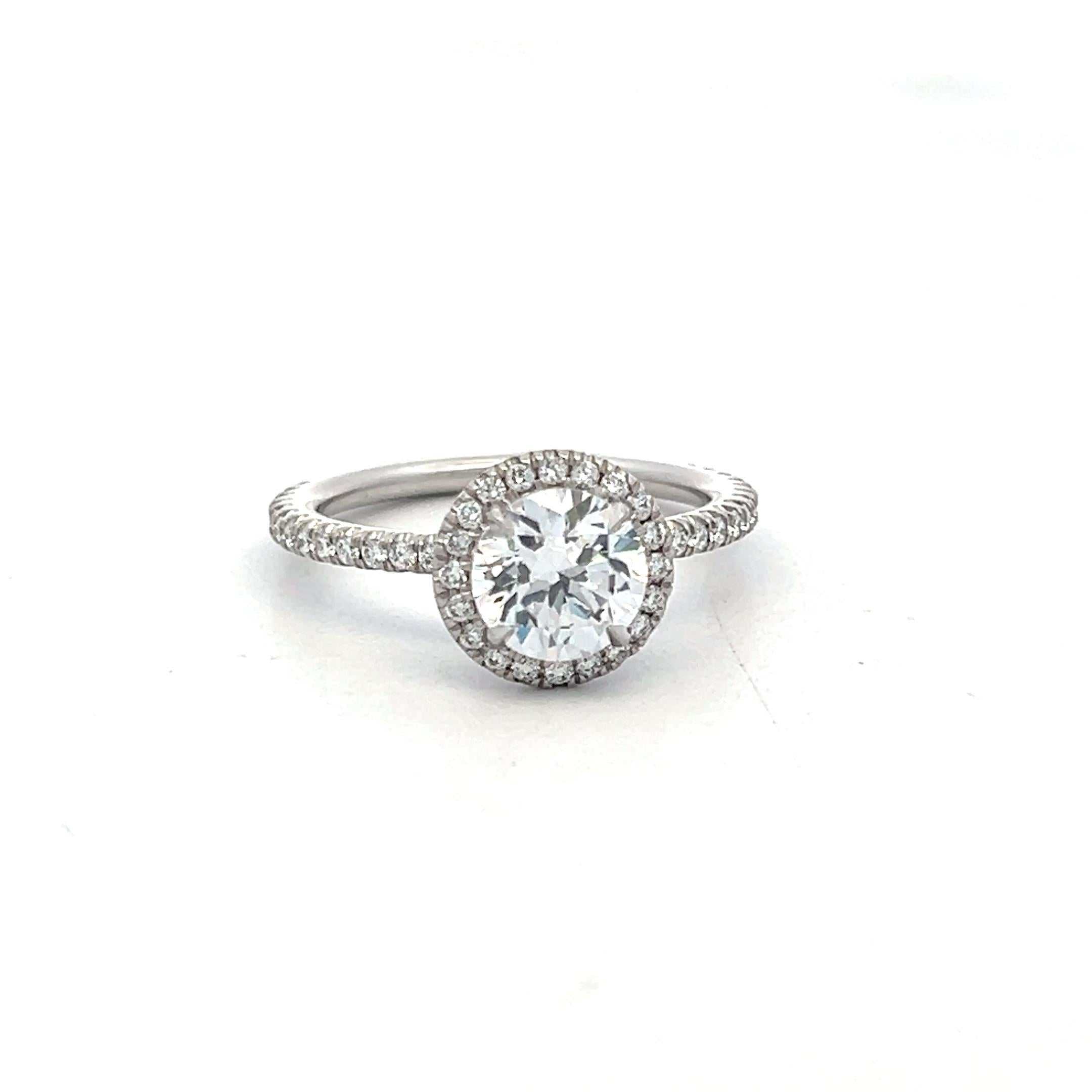 Platinum Engagement Ring with 1.3ct Lab-Grown and 0.3ct Natural Diamonds