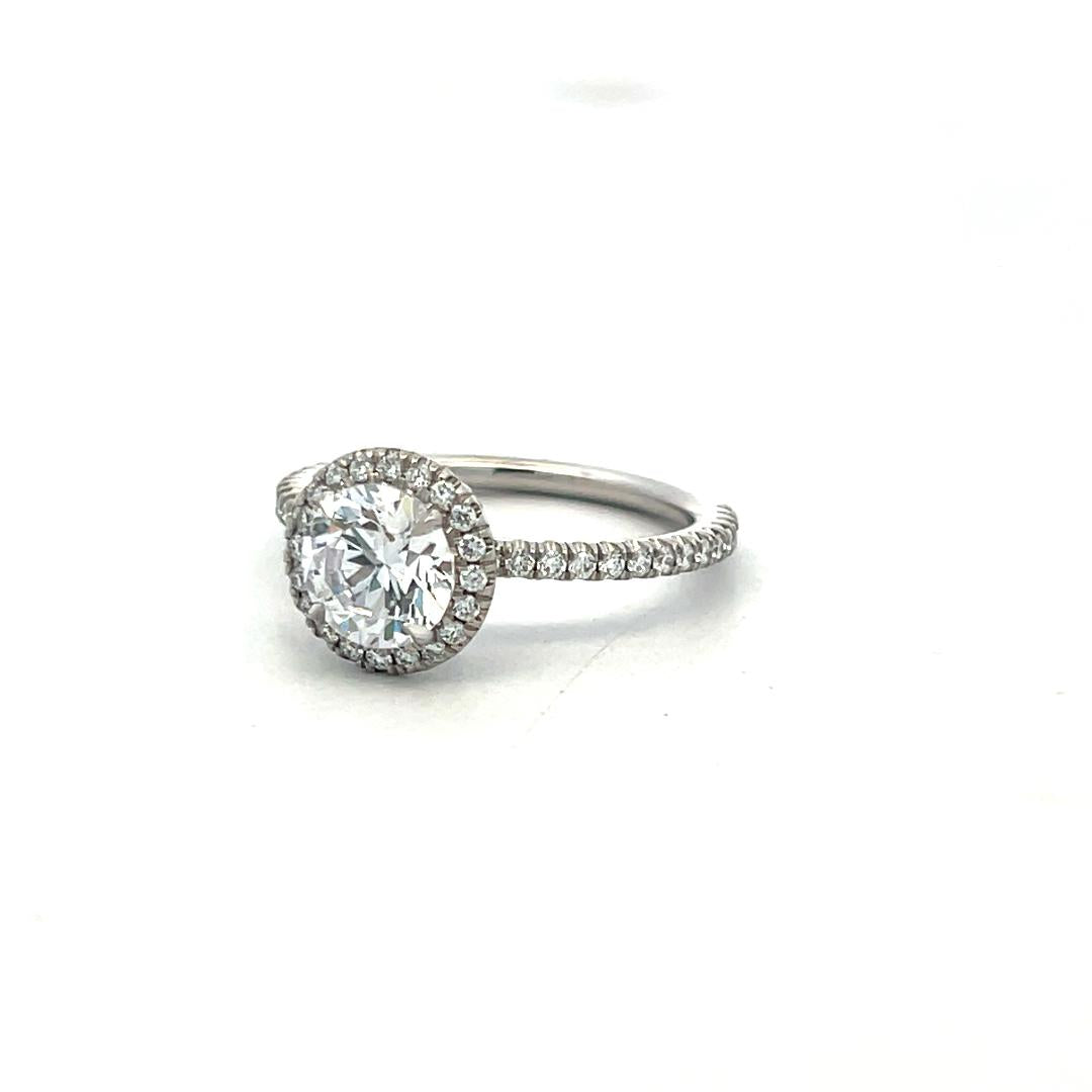 Platinum Engagement Ring with 1.3ct Lab-Grown and 0.3ct Natural Diamonds