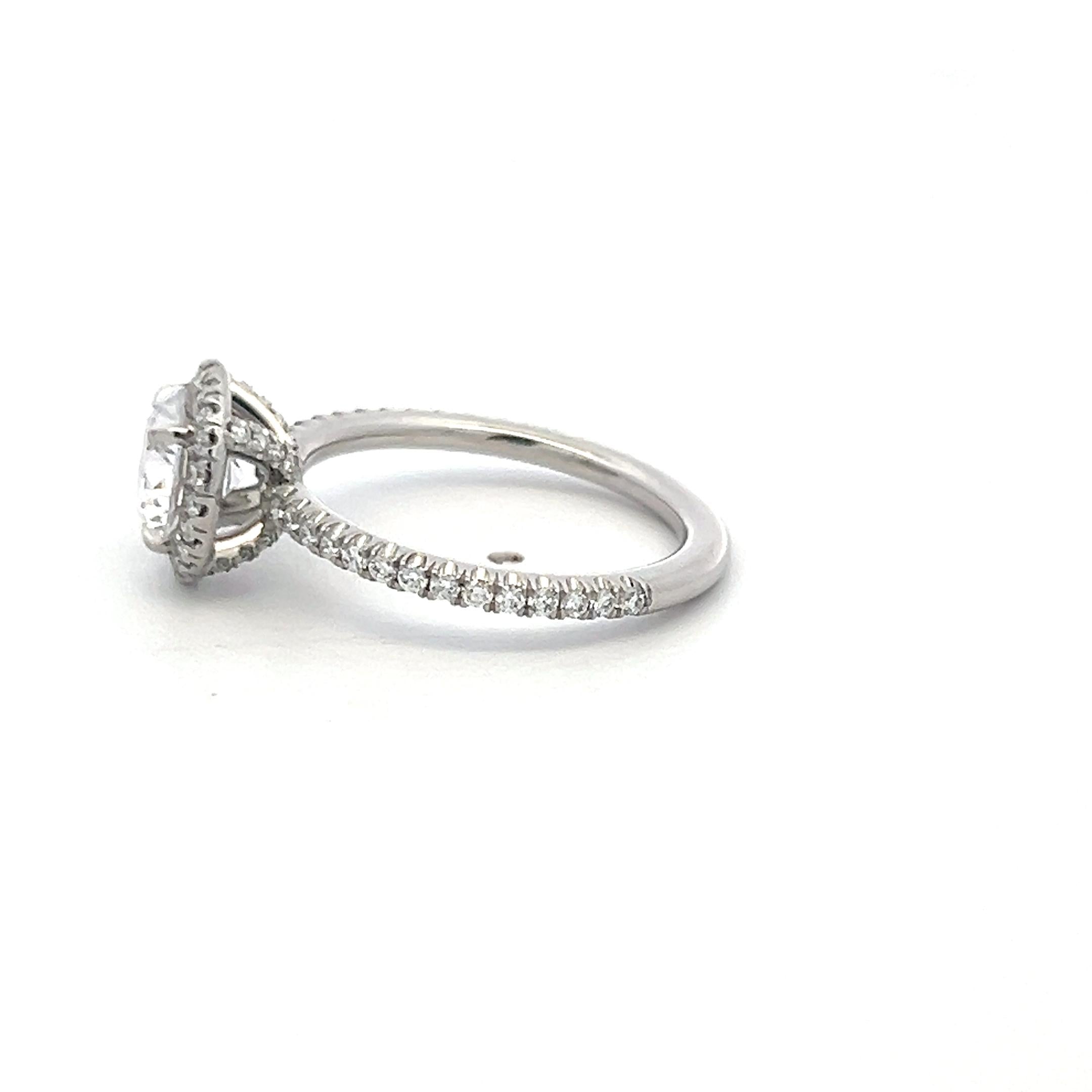 Platinum Engagement Ring with 1.3ct Lab-Grown and 0.3ct Natural Diamonds