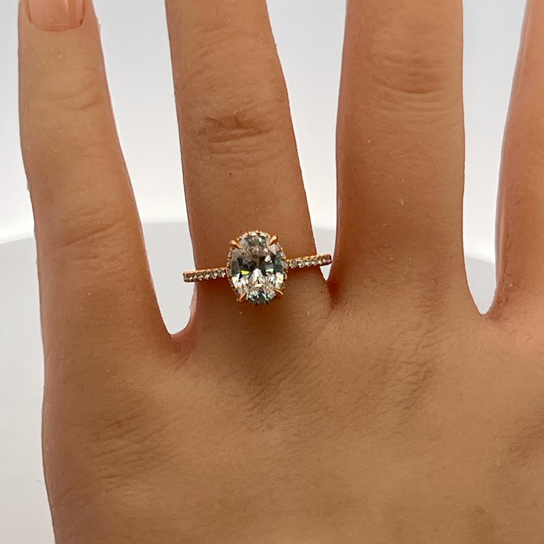 18K Yellow Gold Engagement Ring with 1.5ct Lab-Grown and 0.32ct Natural Diamonds
