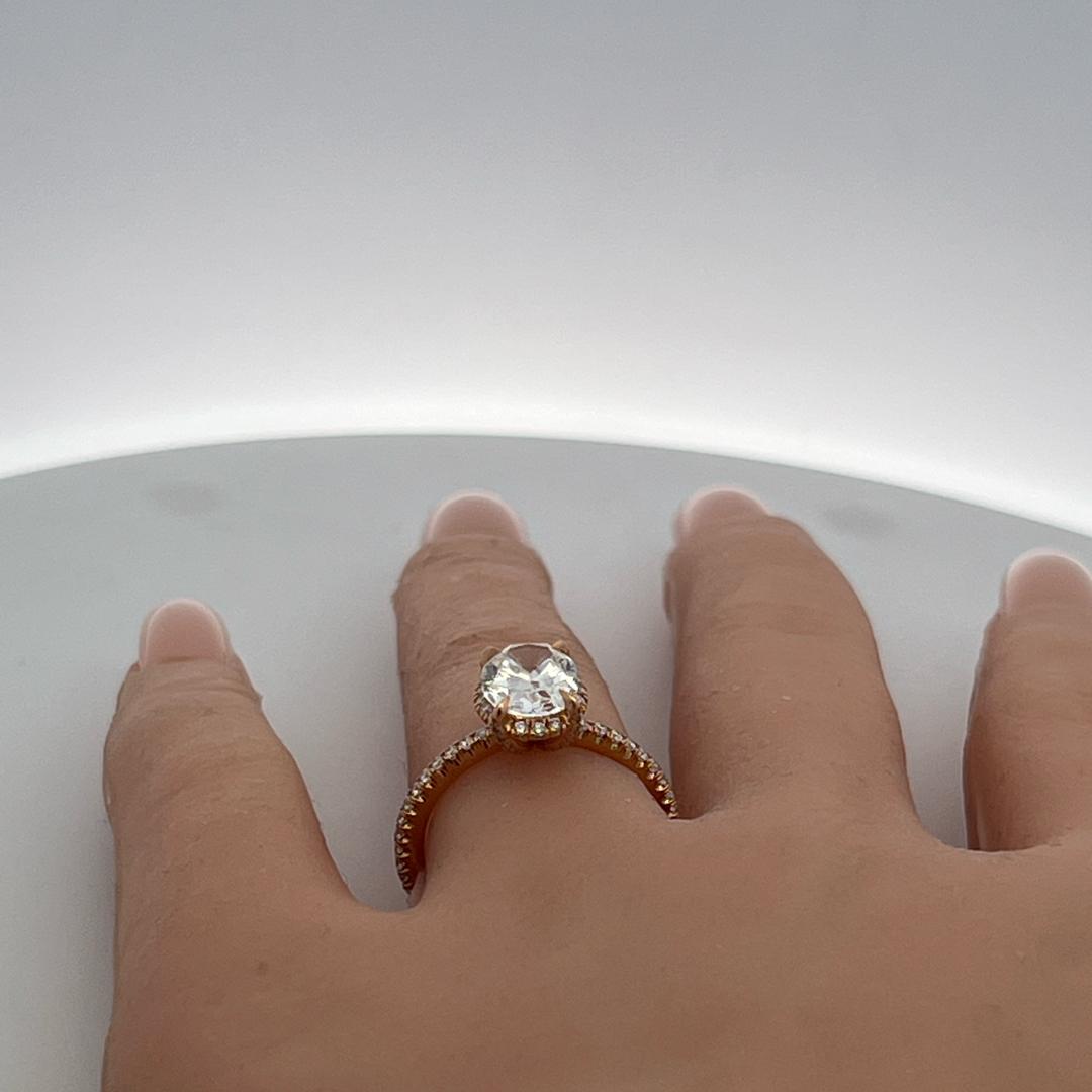 18K Yellow Gold Engagement Ring with 1.5ct Lab-Grown and 0.32ct Natural Diamonds