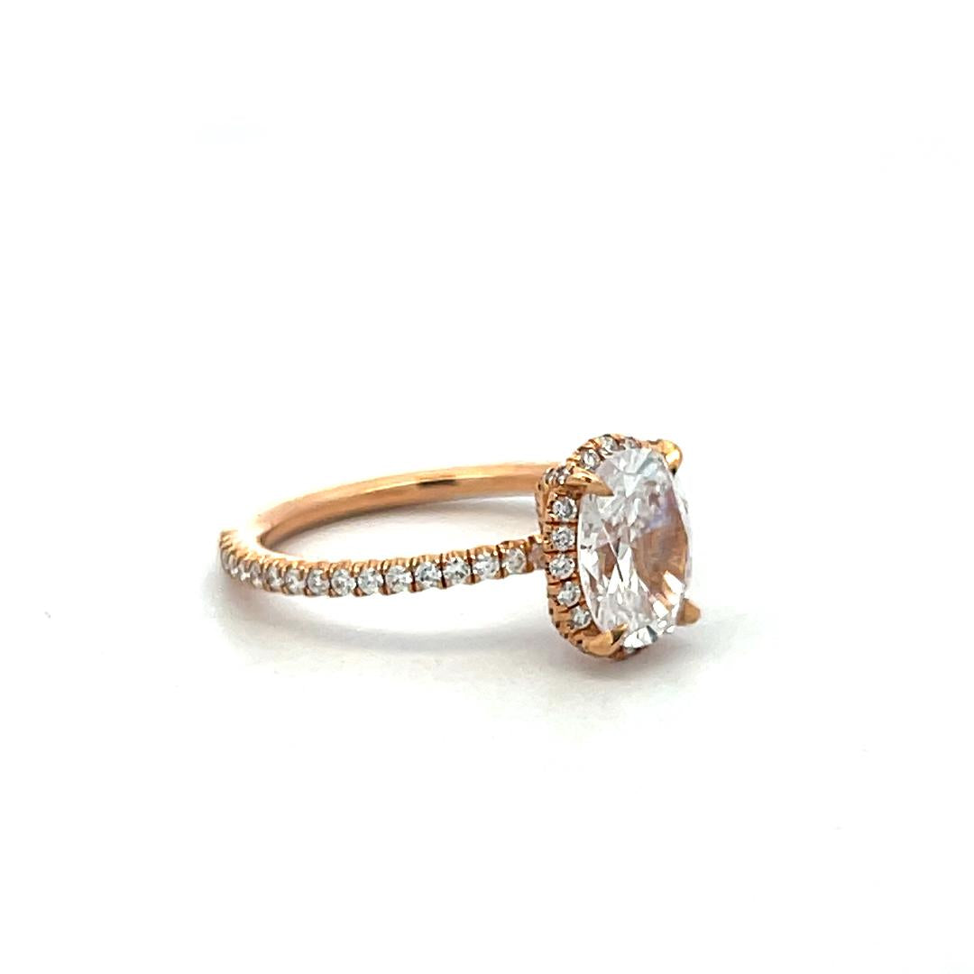 18K Yellow Gold Engagement Ring with 1.5ct Lab-Grown and 0.32ct Natural Diamonds