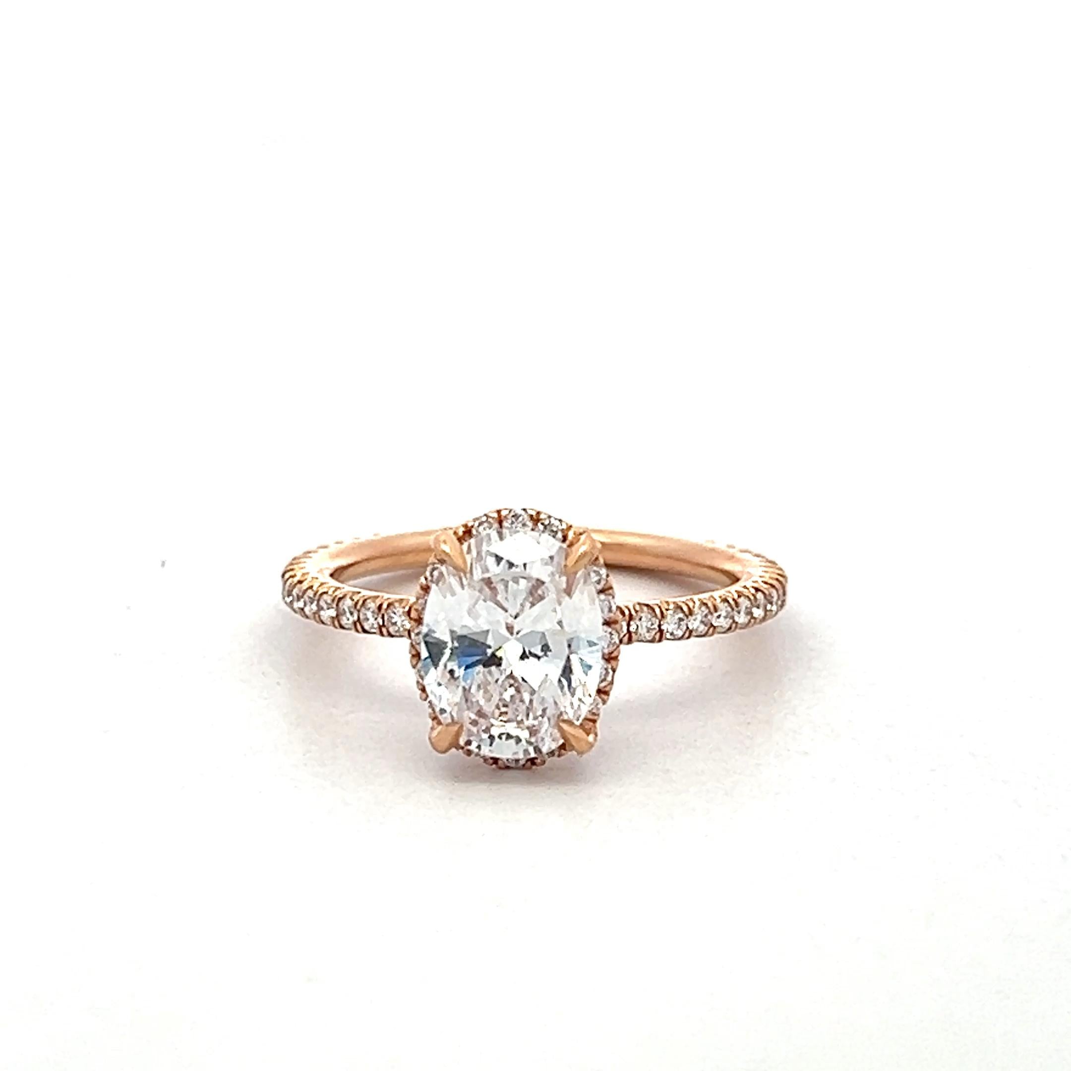 18K Yellow Gold Engagement Ring with 1.5ct Lab-Grown and 0.32ct Natural Diamonds