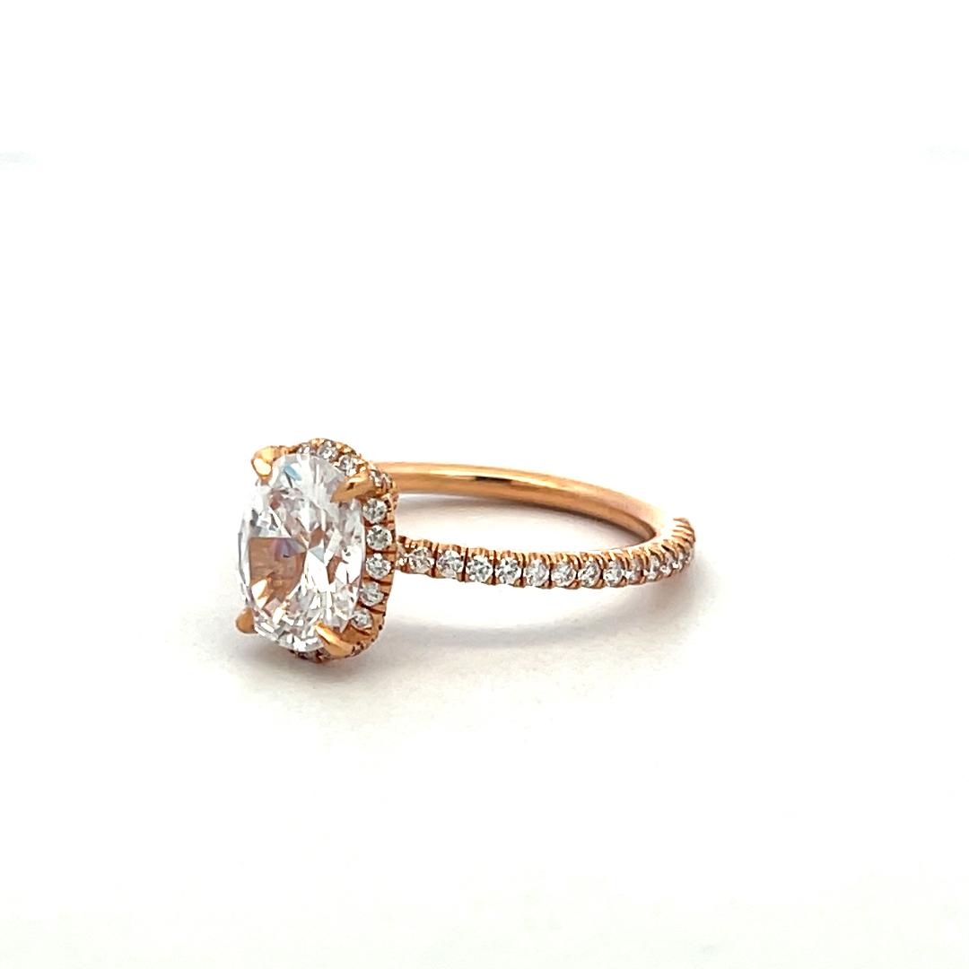 18K Yellow Gold Engagement Ring with 1.5ct Lab-Grown and 0.32ct Natural Diamonds