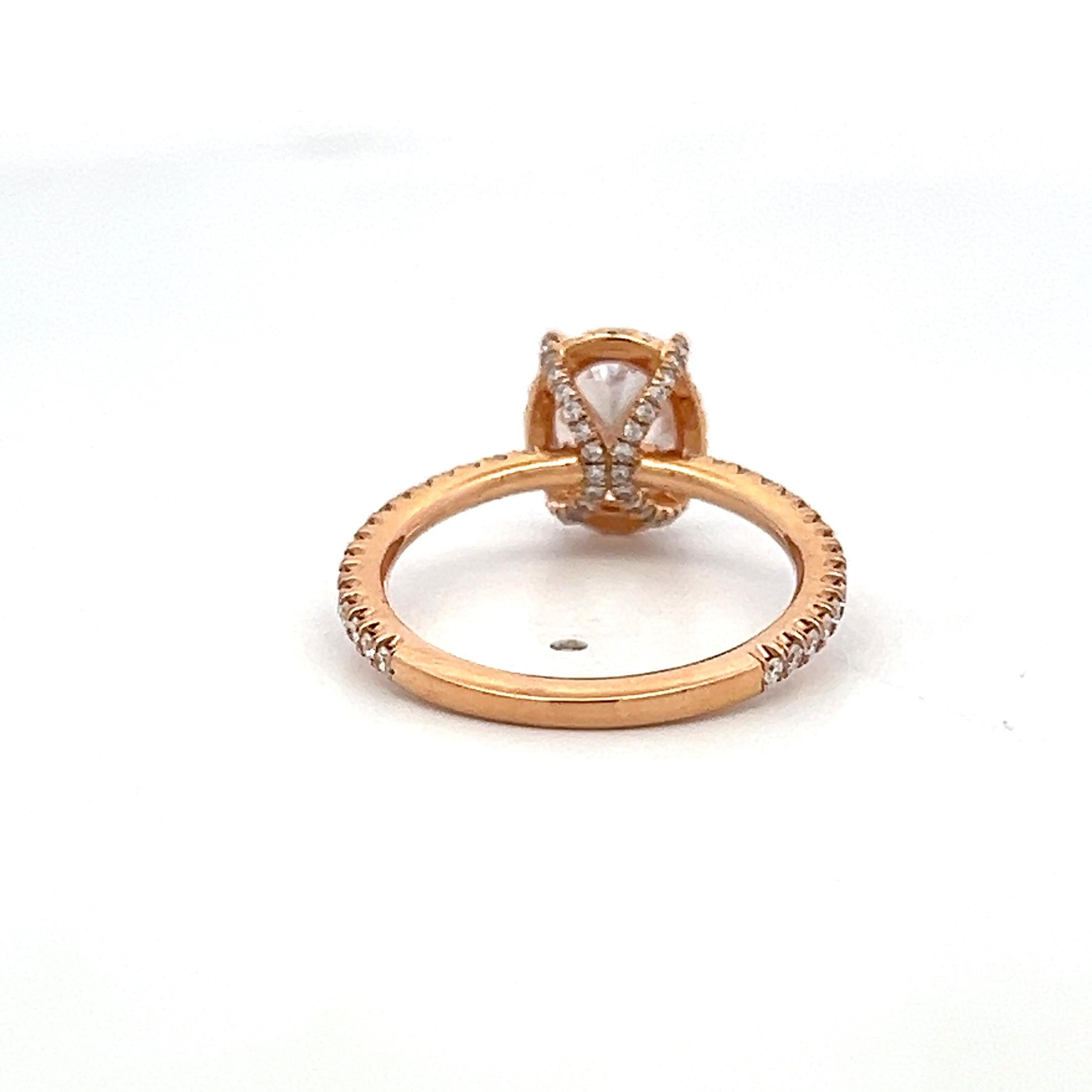 18K Yellow Gold Engagement Ring with 1.5ct Lab-Grown and 0.32ct Natural Diamonds