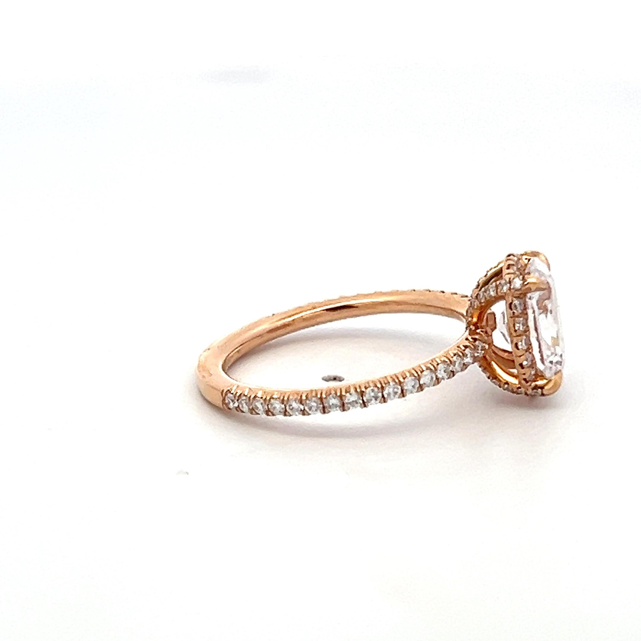 18K Yellow Gold Engagement Ring with 1.5ct Lab-Grown and 0.32ct Natural Diamonds
