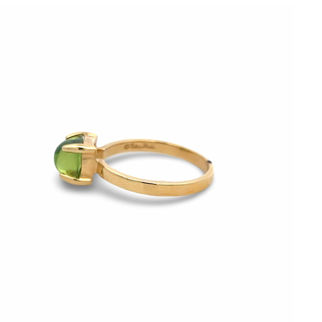 Tiffany & Co 18K Yellow Gold Engagement Ring with 7.2x6.8mm Peridot Size 7.75