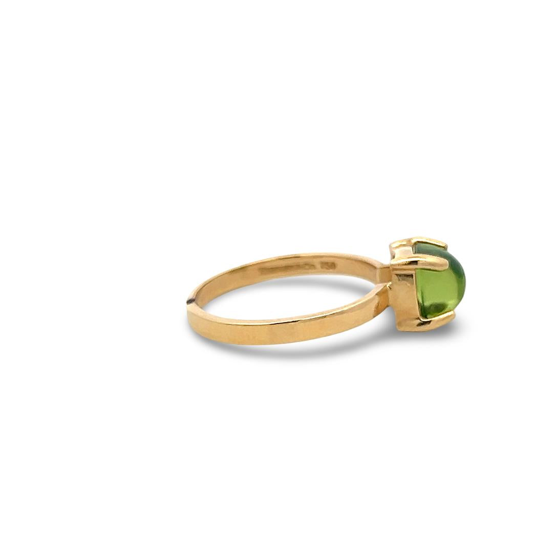Tiffany & Co 18K Yellow Gold Engagement Ring with 7.2x6.8mm Peridot Size 7.75